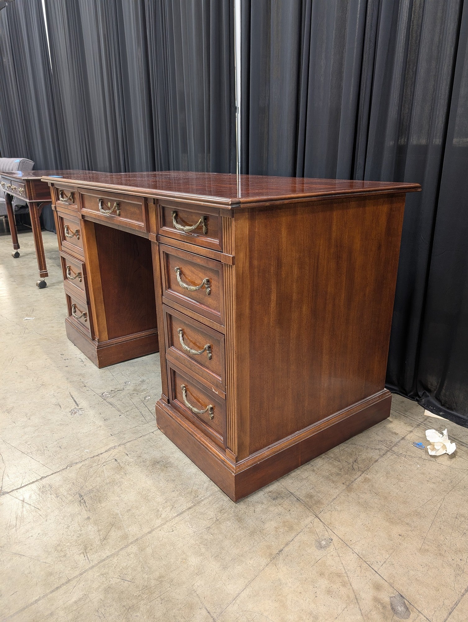 National Mt. Airy Wood Desk with Parquet Top