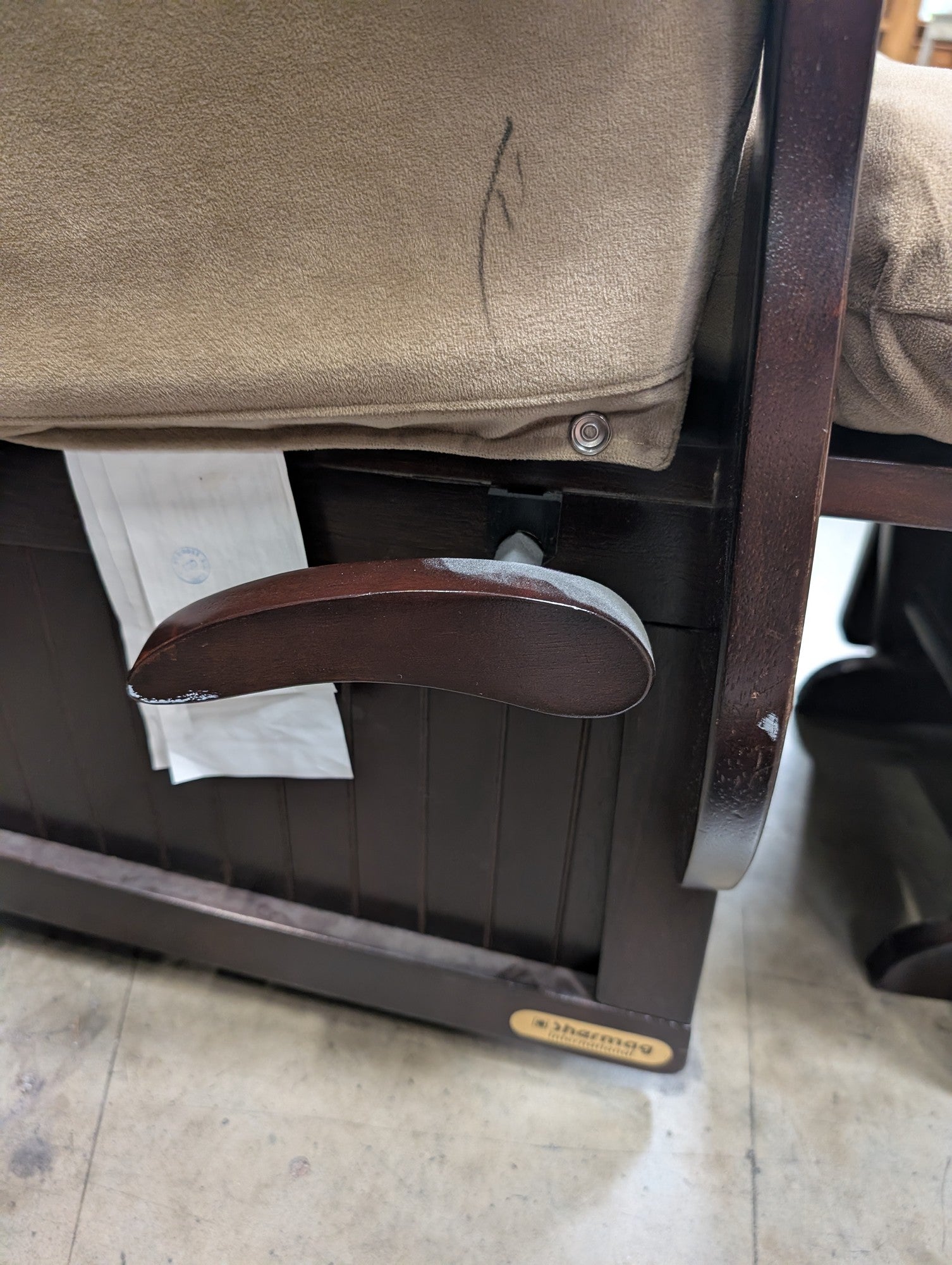 Shermag Beige Microfiber Glider with Ottoman