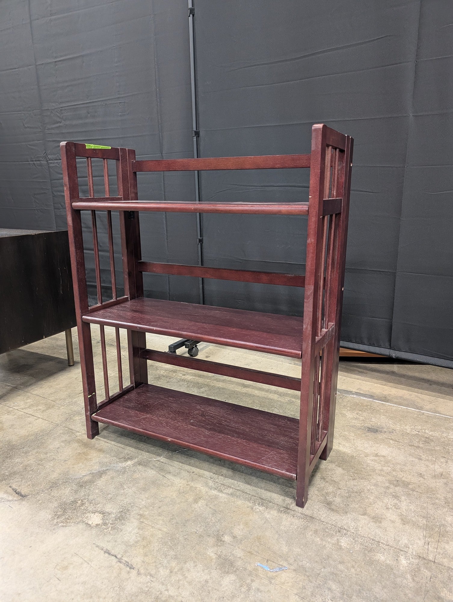 Cherry Finish Three-Shelf Bookcase
