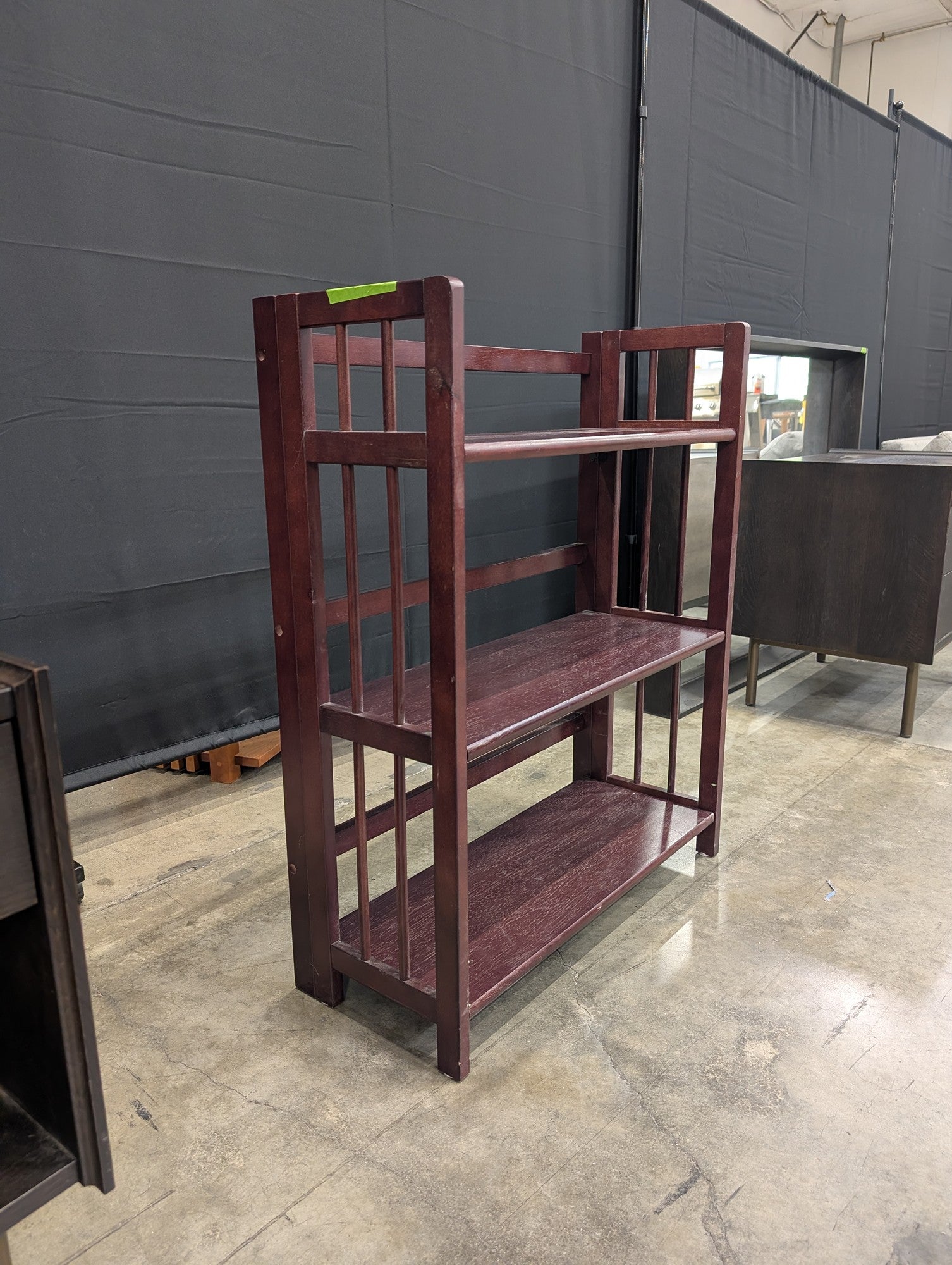 Cherry Finish Three-Shelf Bookcase