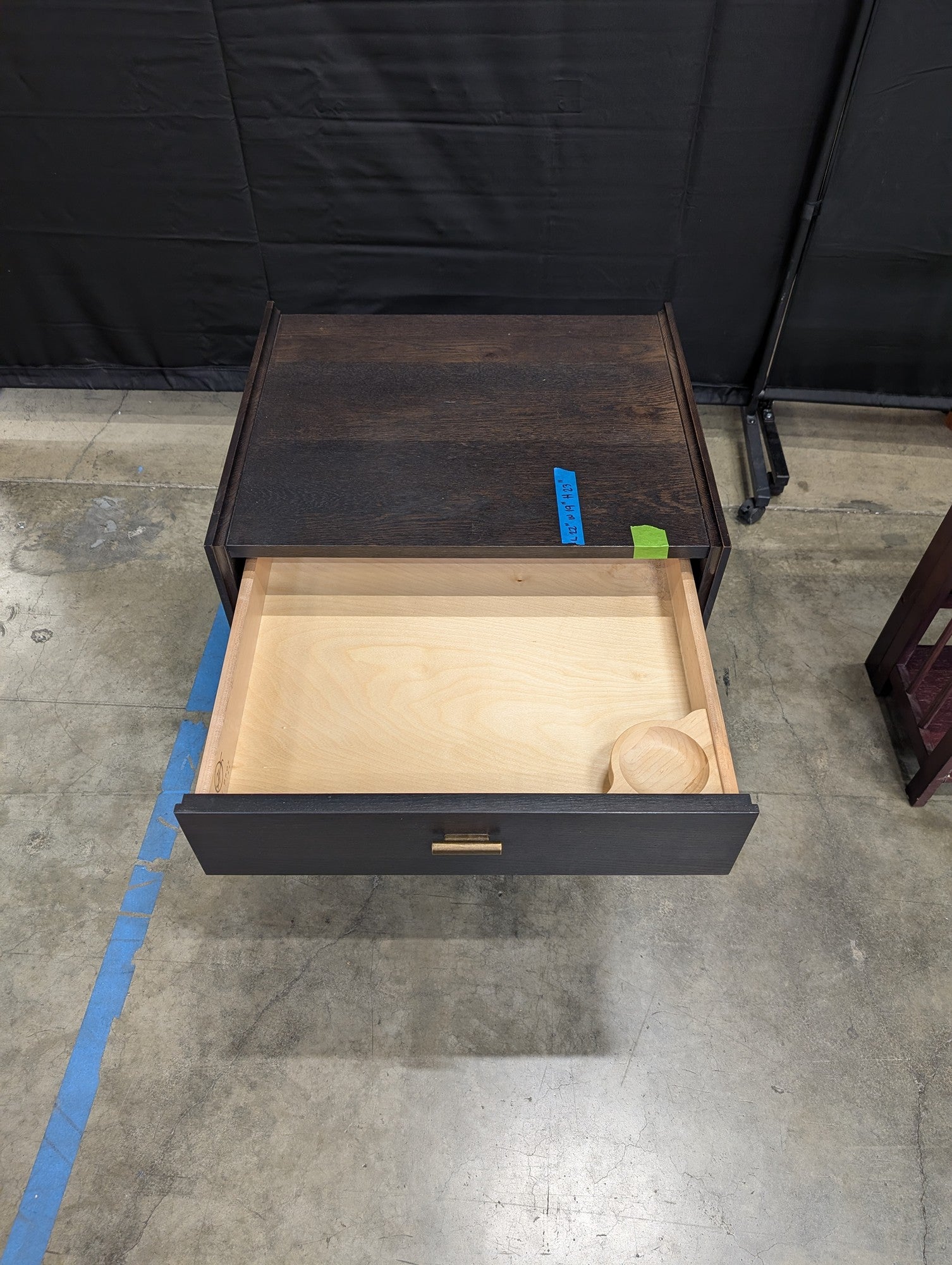 West Bros Dark Wood One-Drawer Nightstand