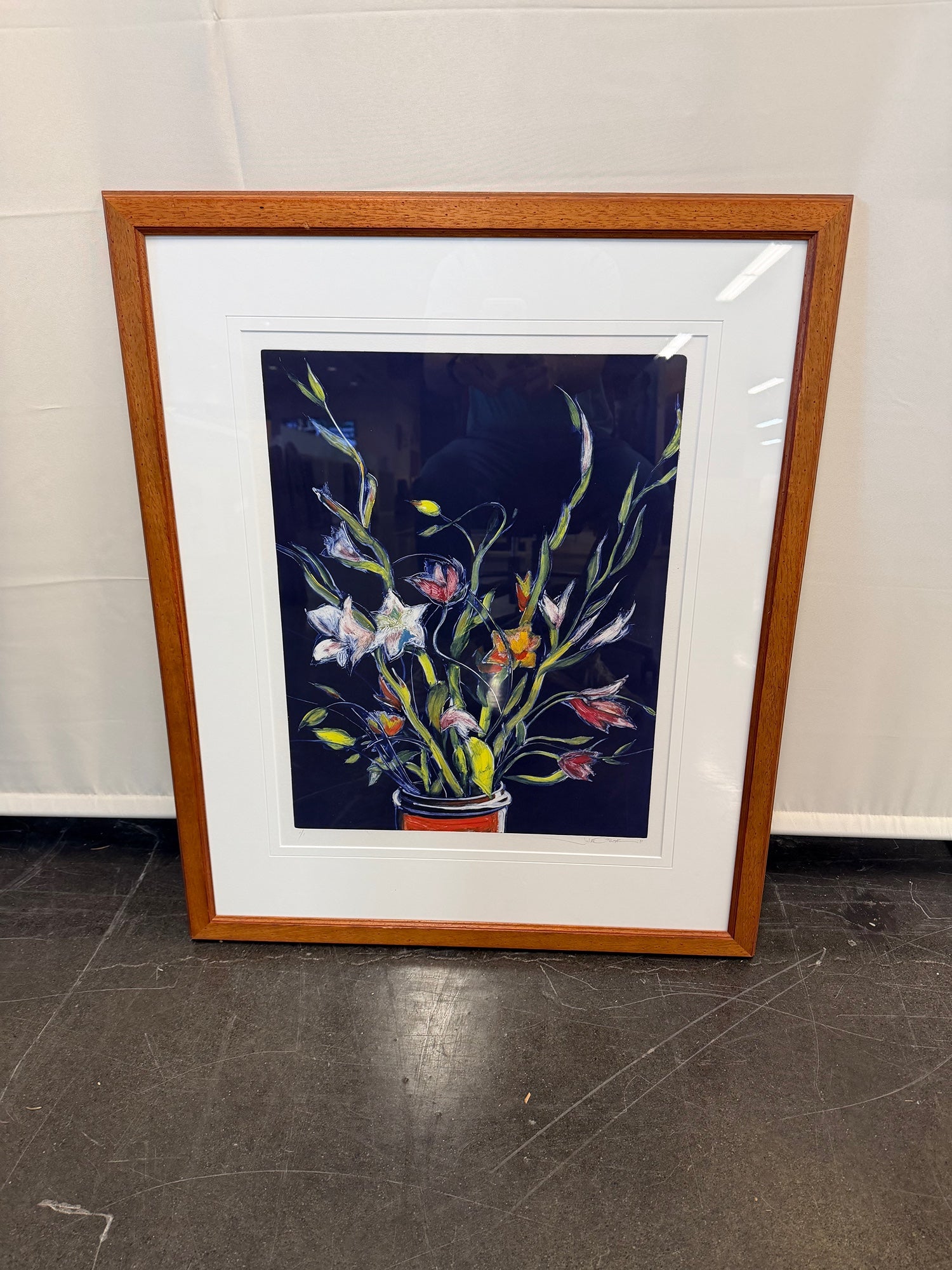 Limited Edition Abstract Floral Art Print in Wood Frame