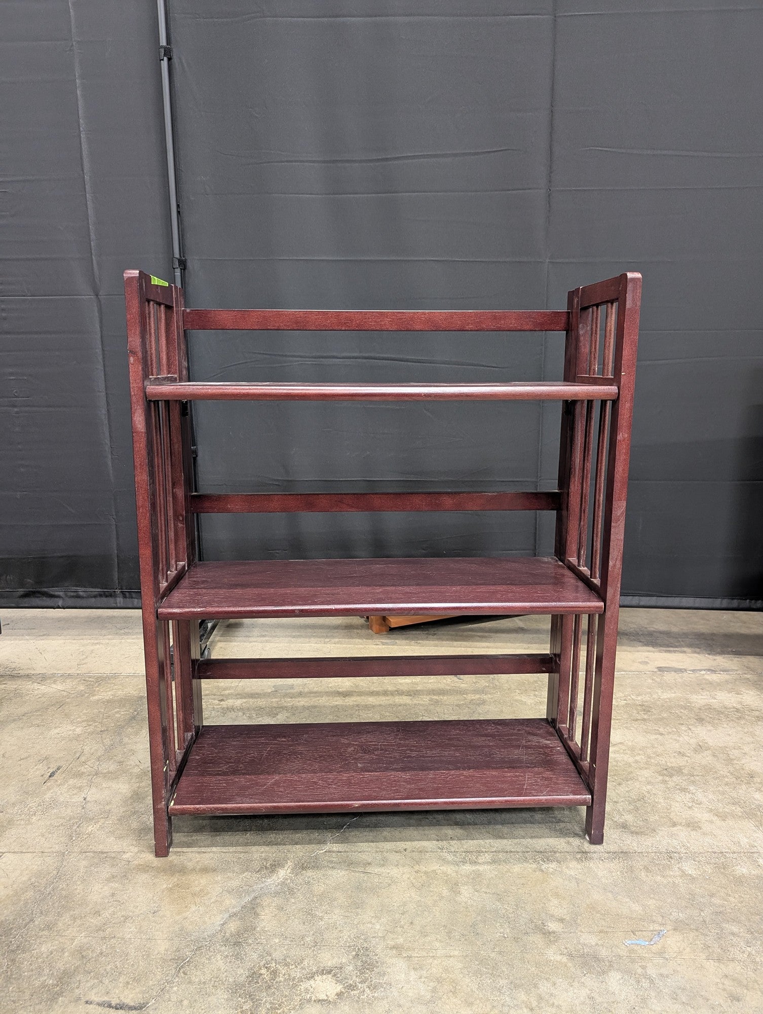 Cherry Finish Three-Shelf Bookcase