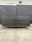 West Bros Dark Wood Six-Drawer Dresser with Tapered Legs