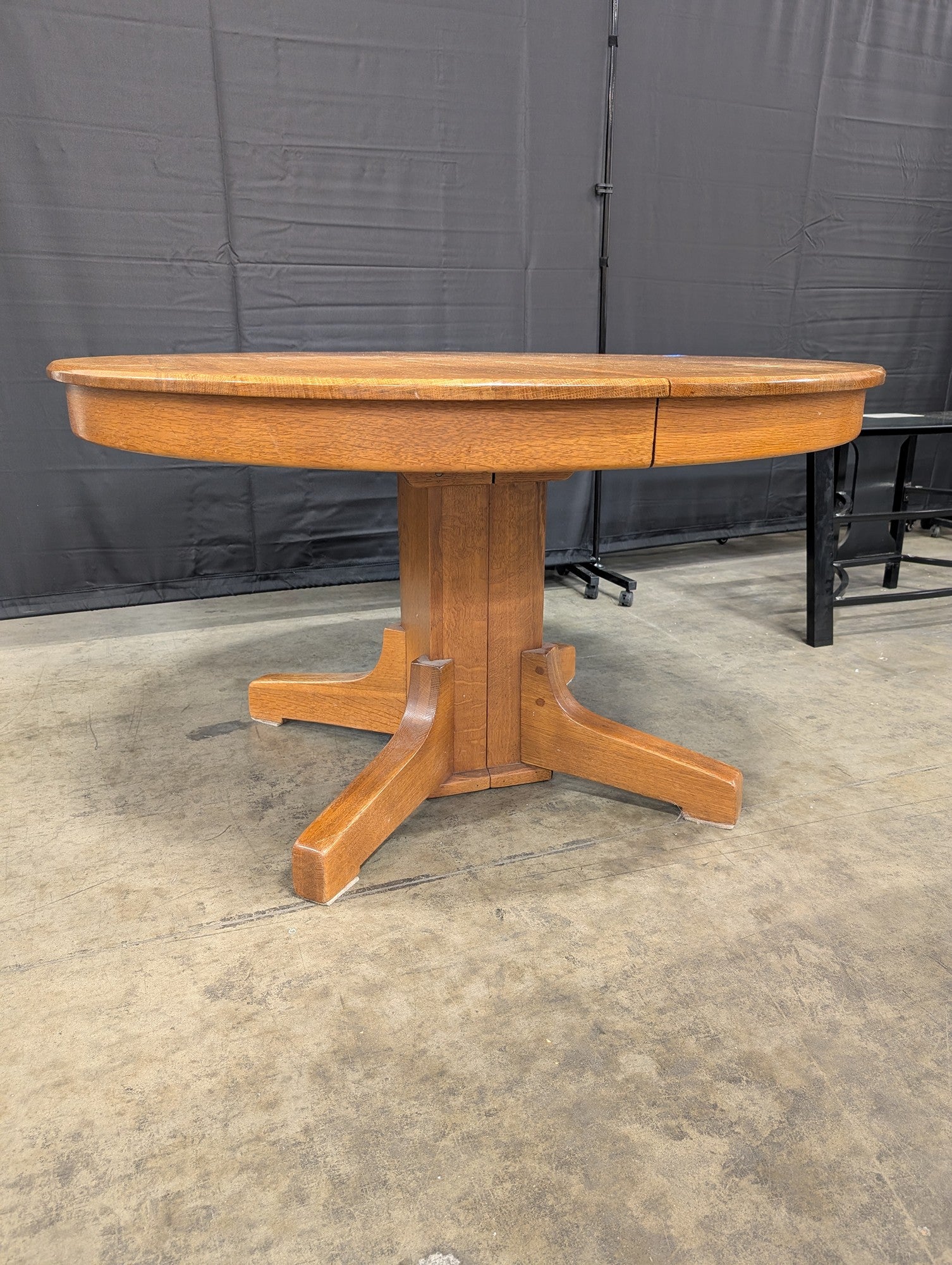 Mission Style Round Hardwood Dining Table