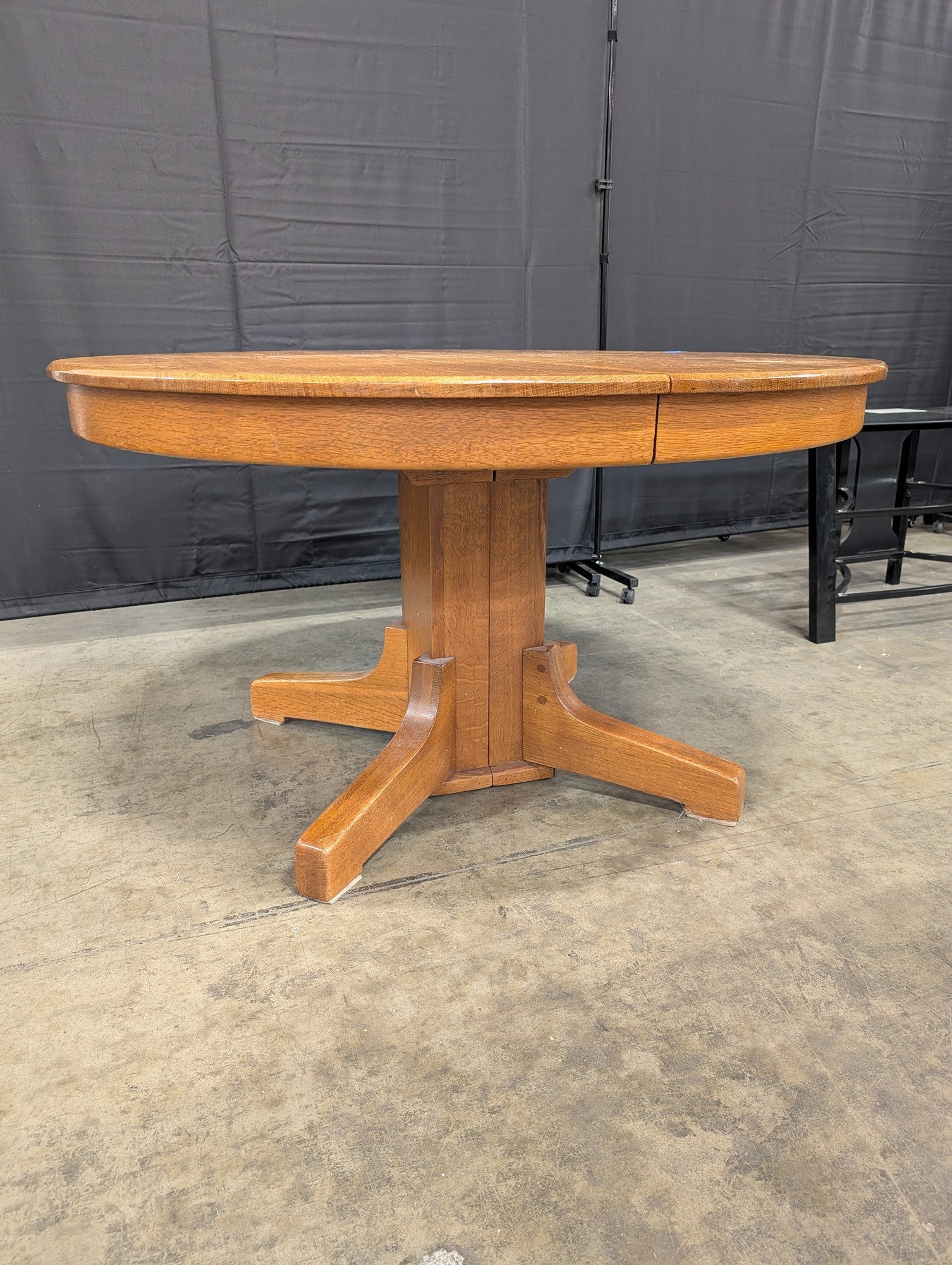 Mission Style Round Hardwood Dining Table