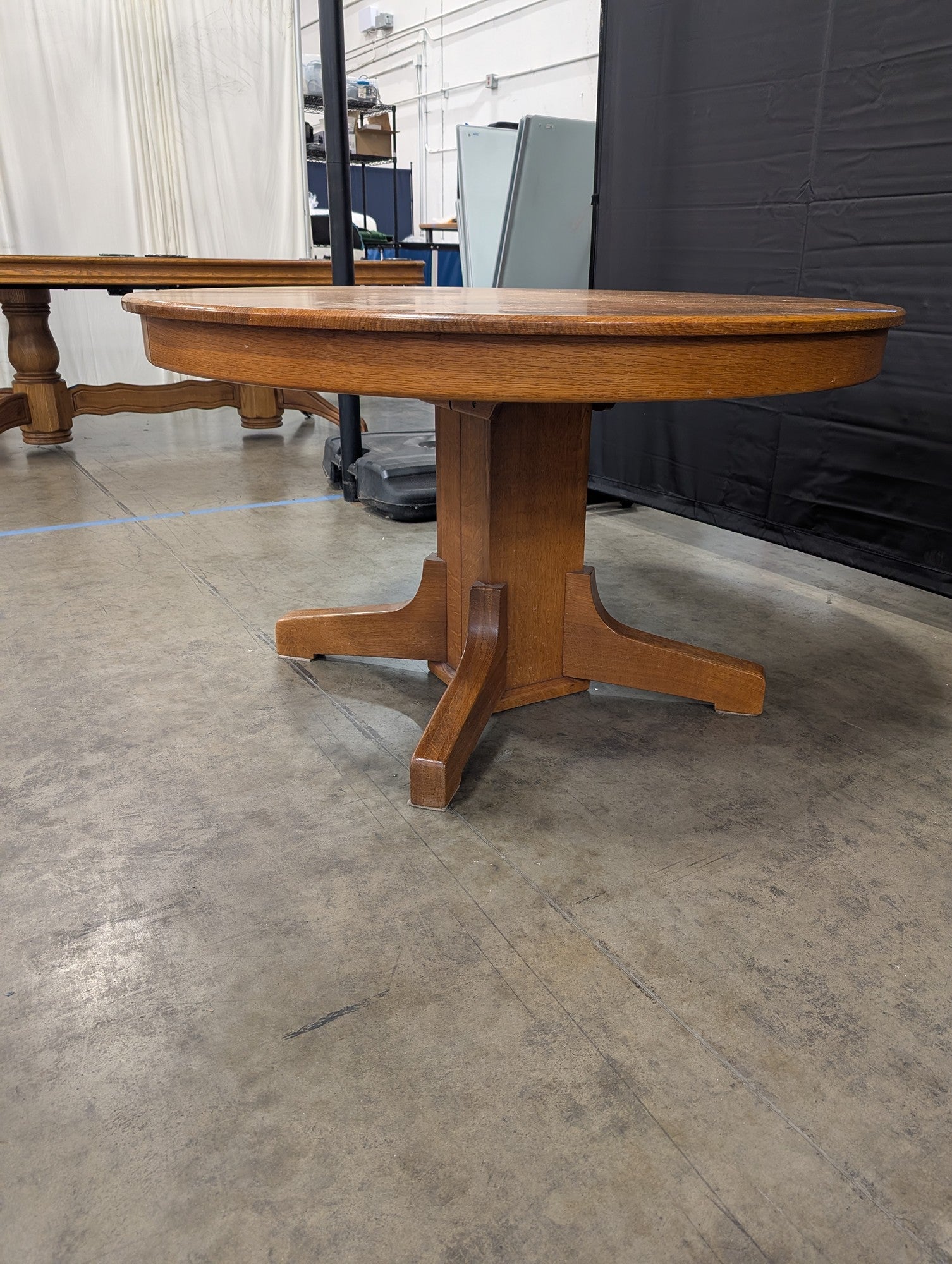 Mission Style Round Hardwood Dining Table