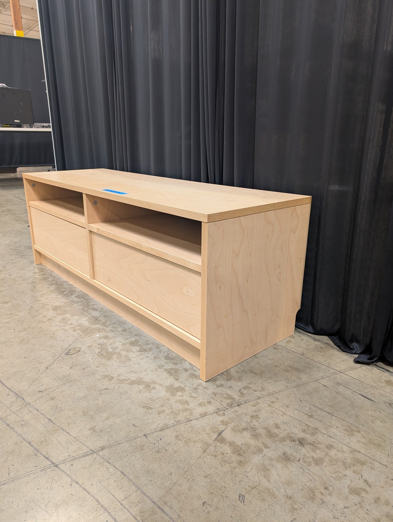 Light Wood Veneer TV Stand with Drawers