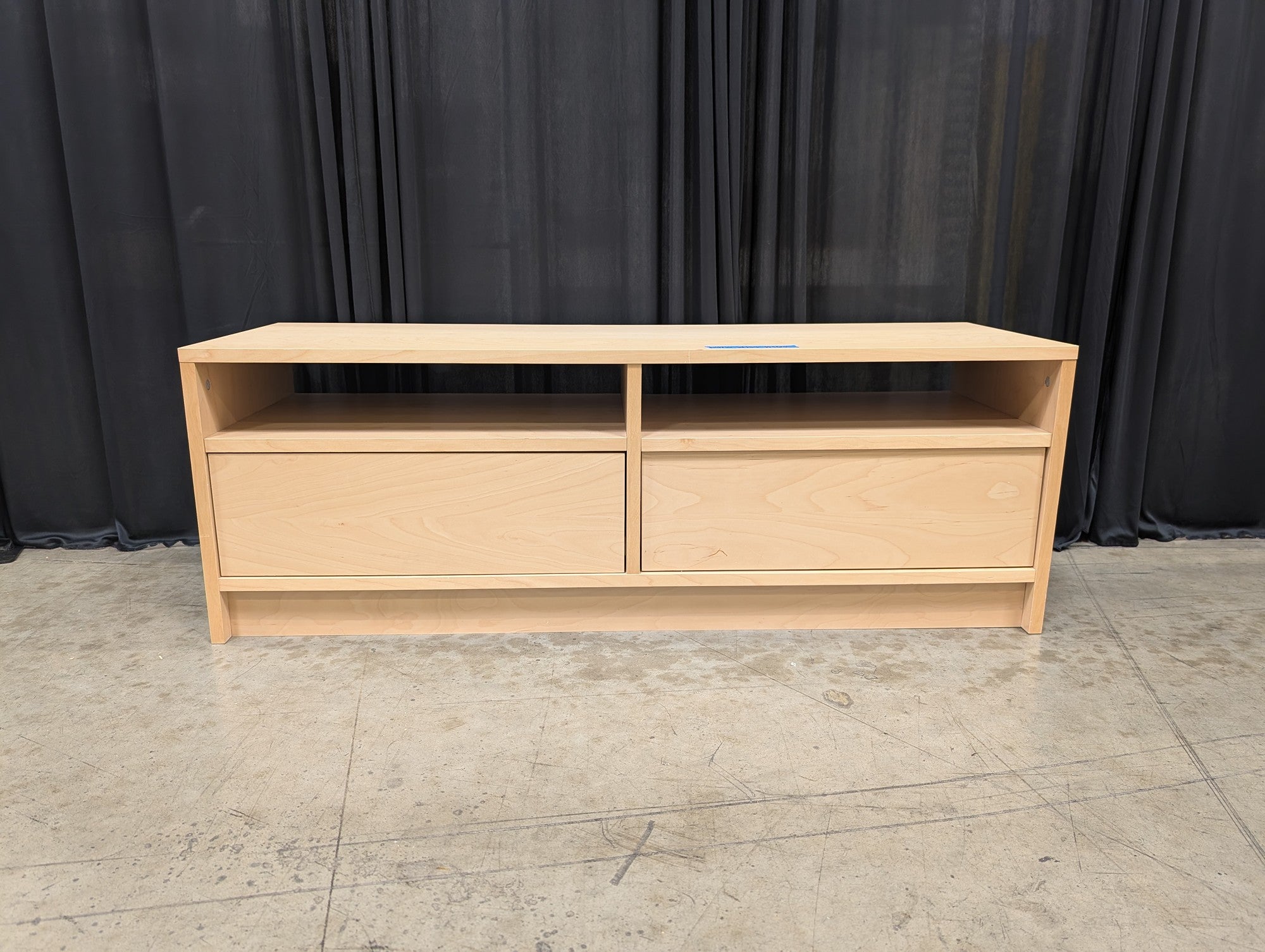 Light Wood Veneer TV Stand with Drawers