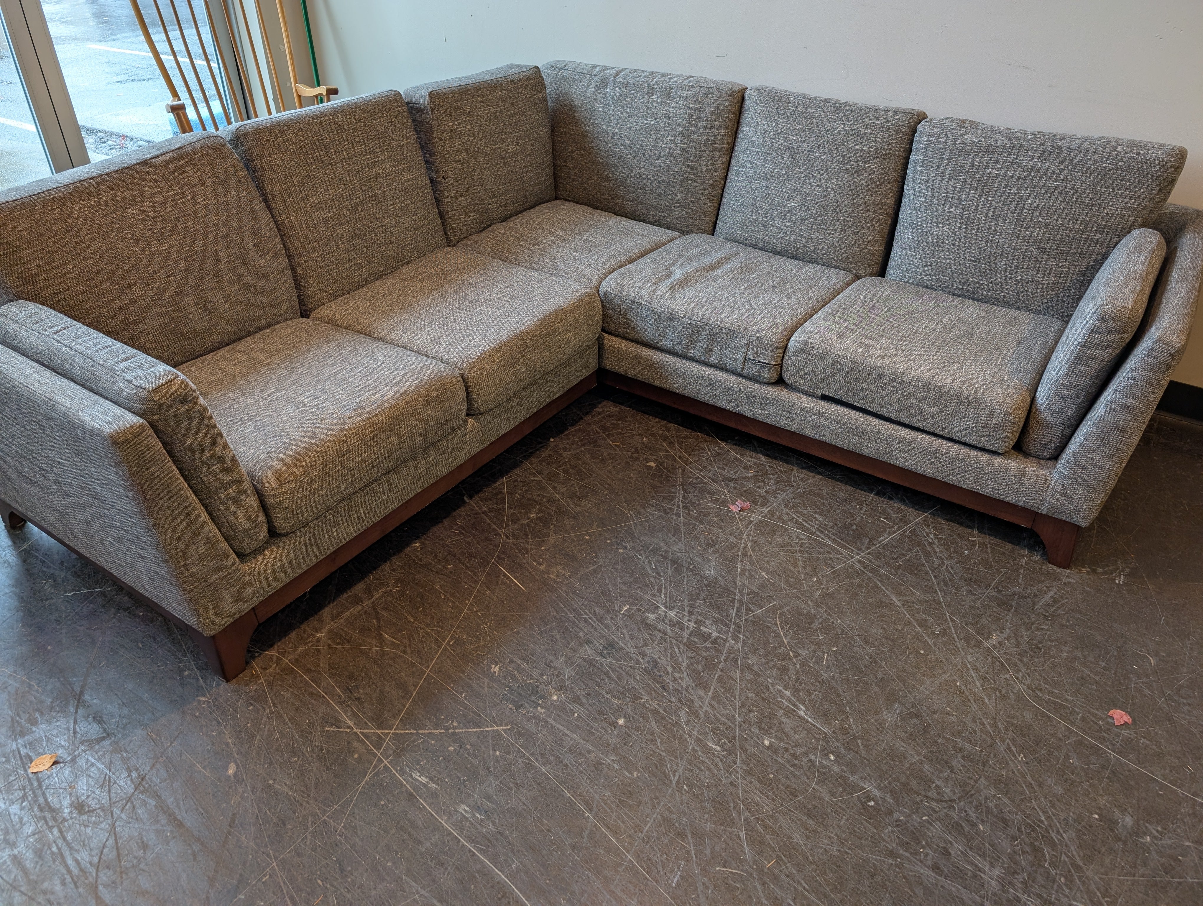 Modern Volcanic Gray Article Sectional Sofa