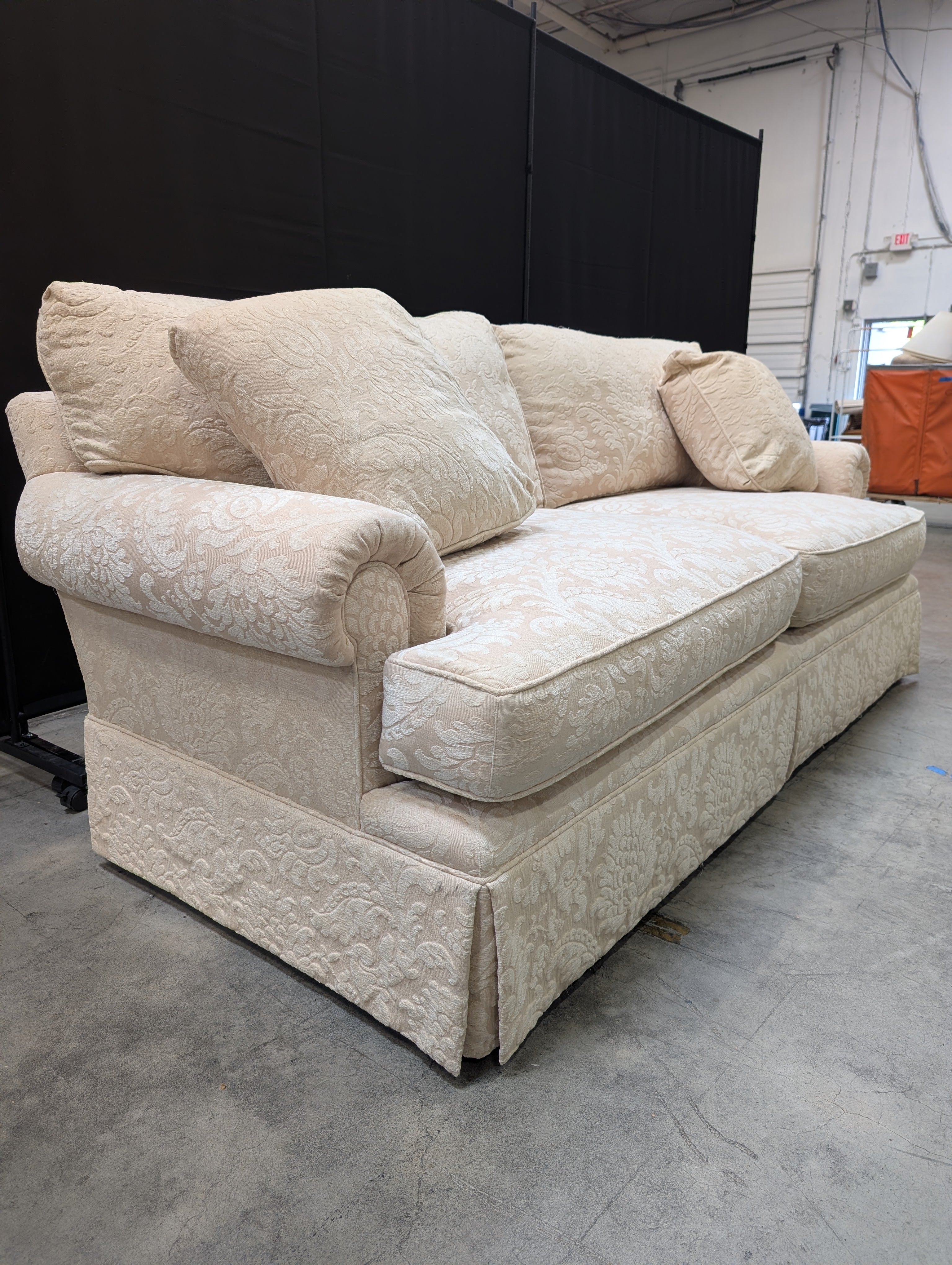 Cream Patterned Baker furniture Two-Cushion Loveseat