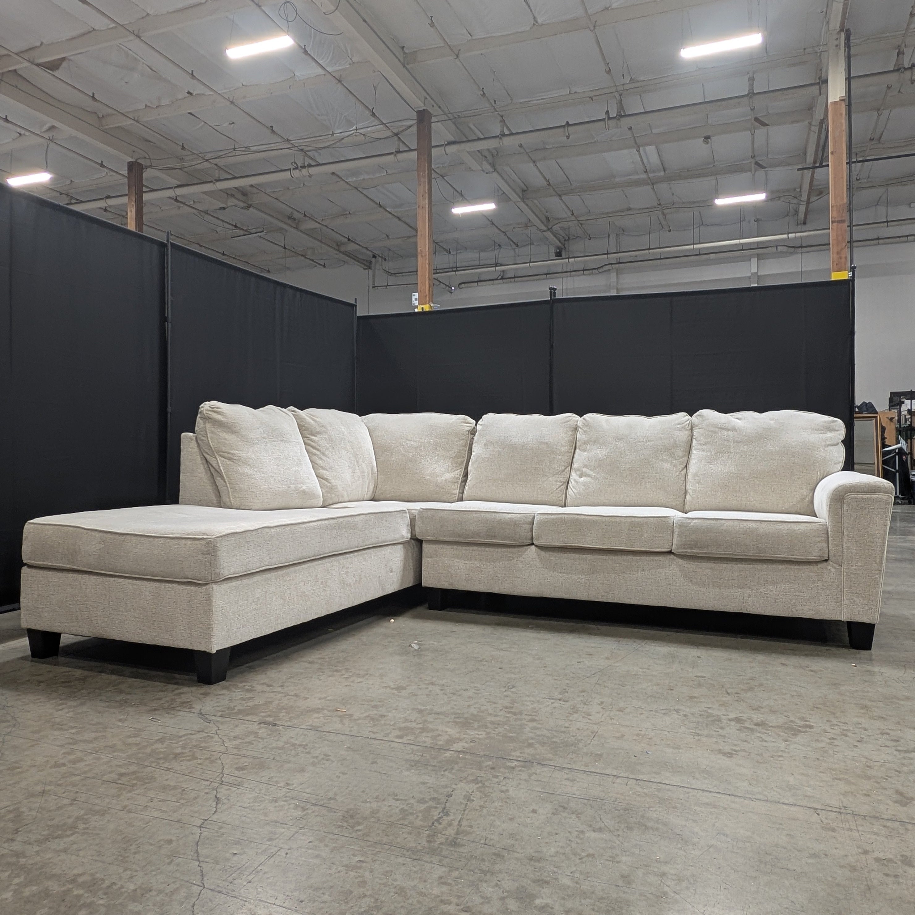 Ashley Furniture "Abinger" 2-Piece Sectional Couch – Natural Cream