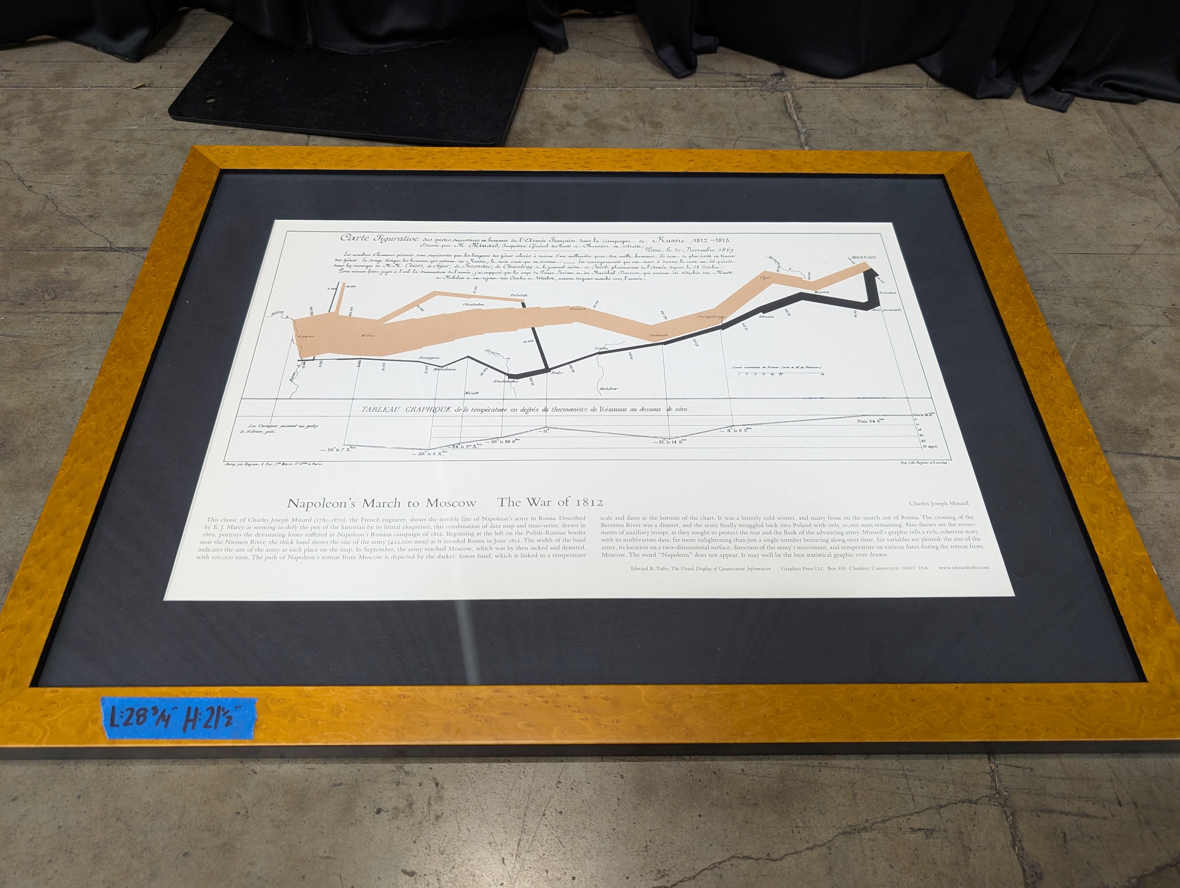 Edward Tufte Napoleon's March Framed Print in Wood