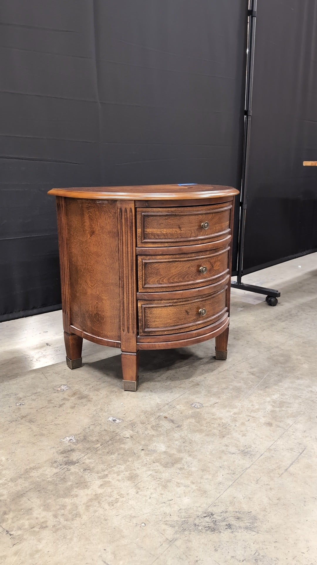 Demi-Lune Wood Accent Chest with Inlay Top