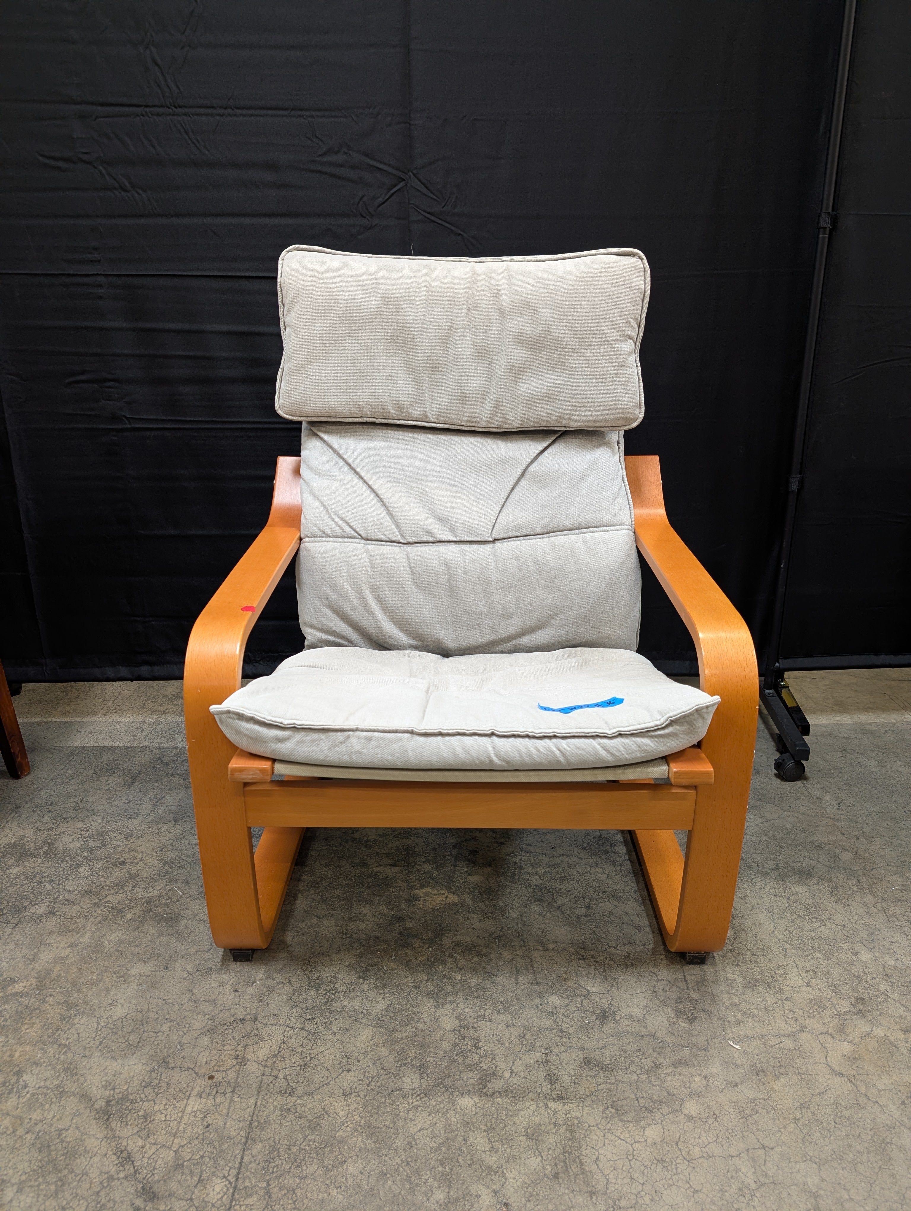 Bentwood Lounge Armchair with Grey Cushions