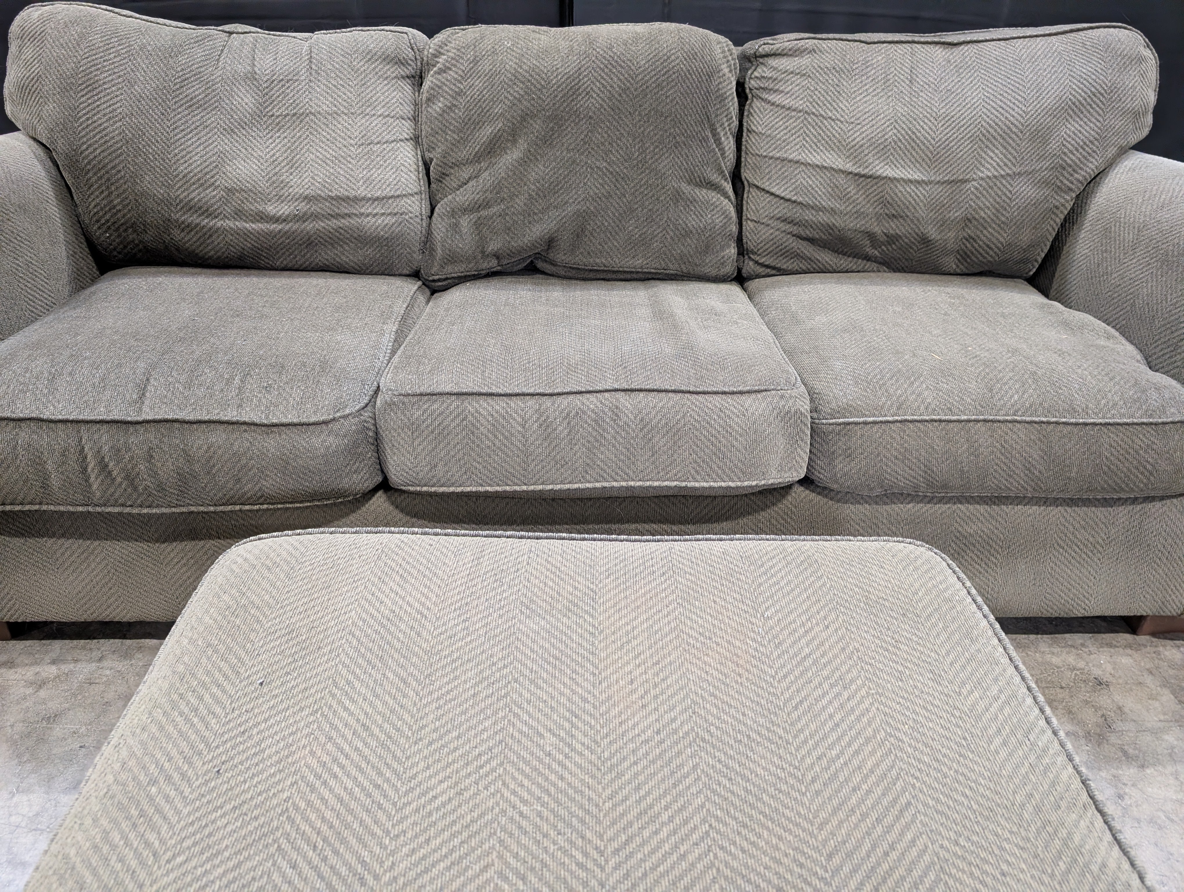 Three-Seater Bauhaus Sofa with Two Matching Ottomans