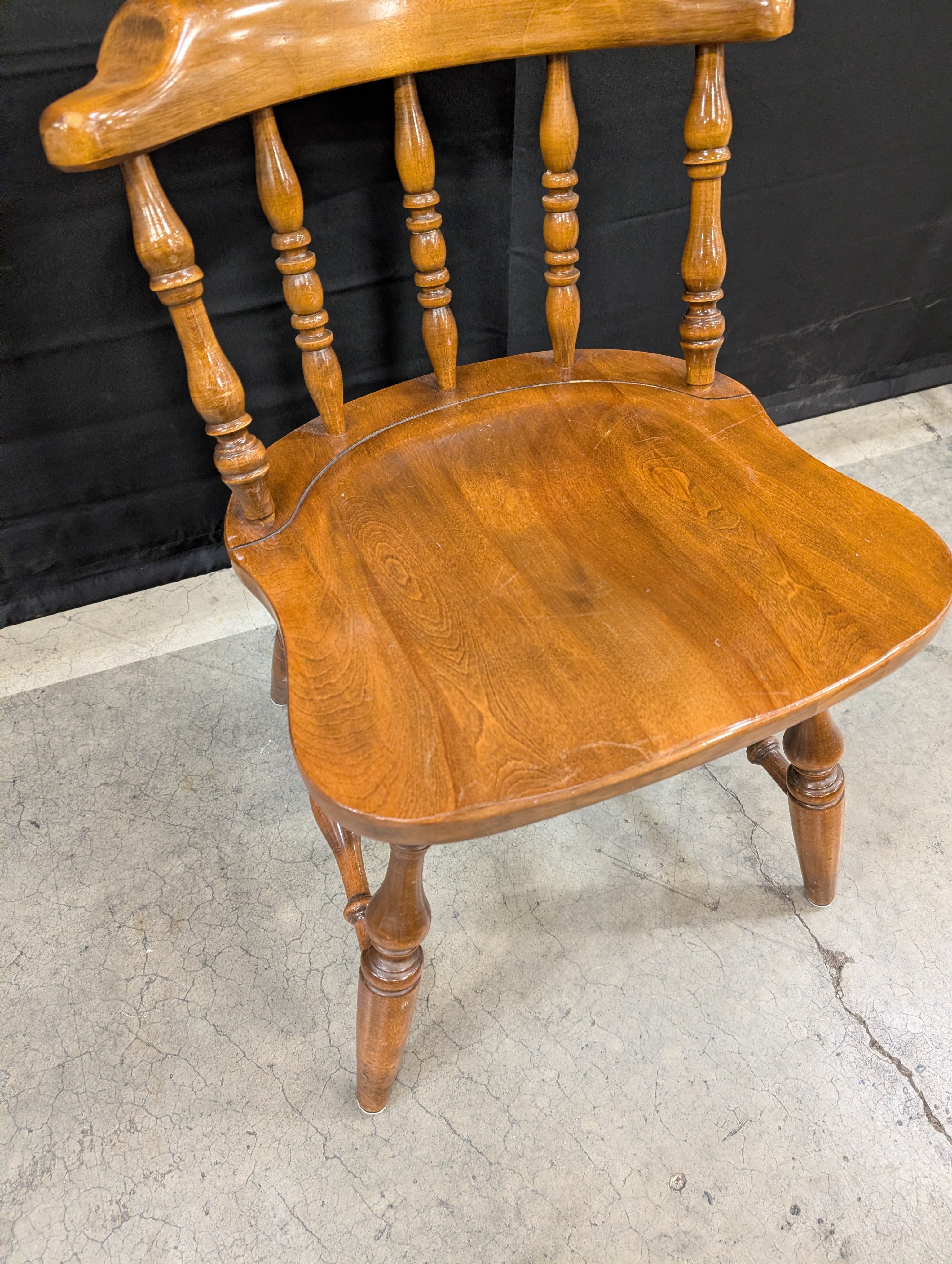Traditional Hardwood Saddle Seat Armchair