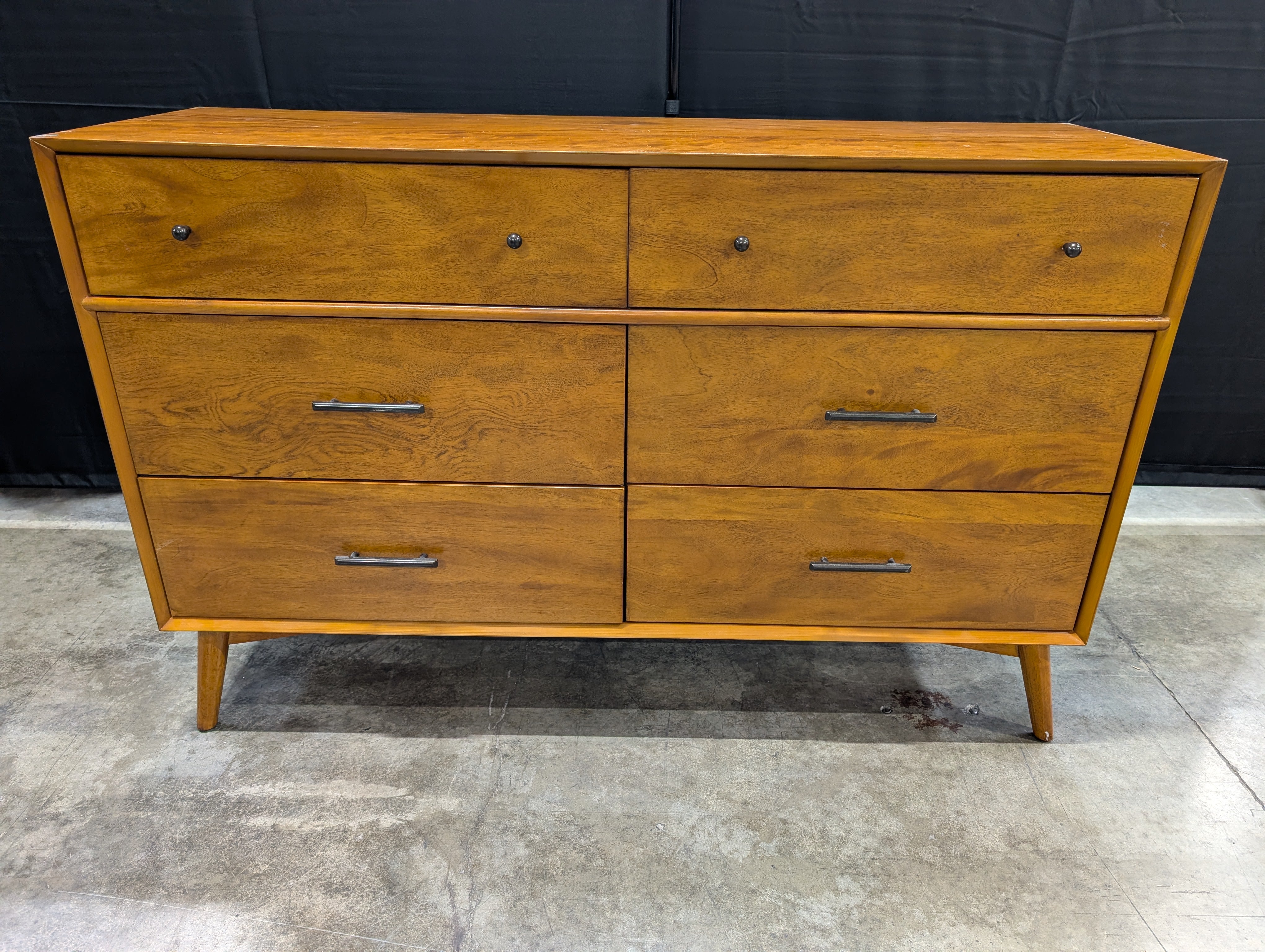 Mid-Century Modern Style Wooden Dresser with Tapered Legs