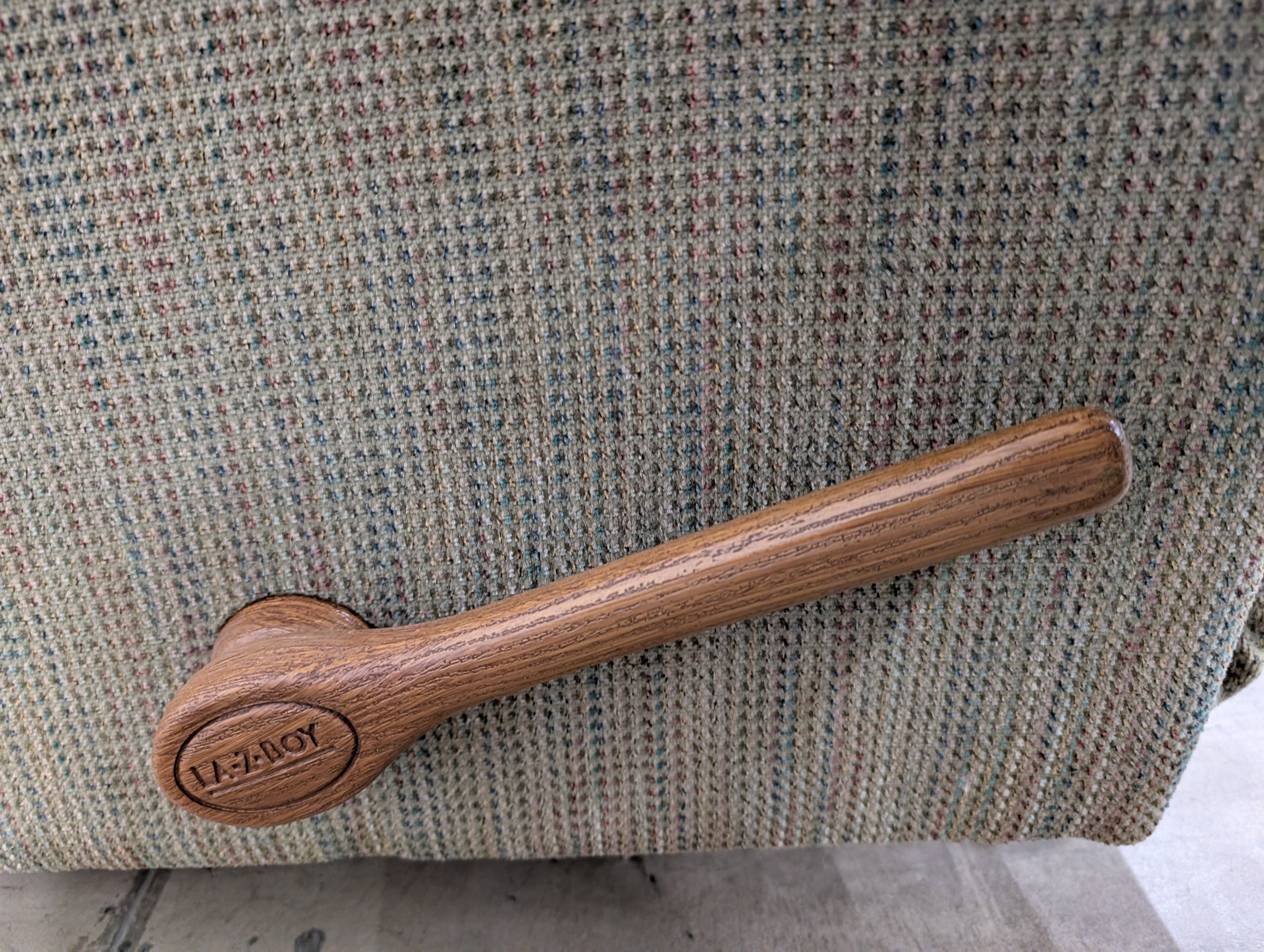 Plush Recliner Armchair, Neutral Textured Fabric