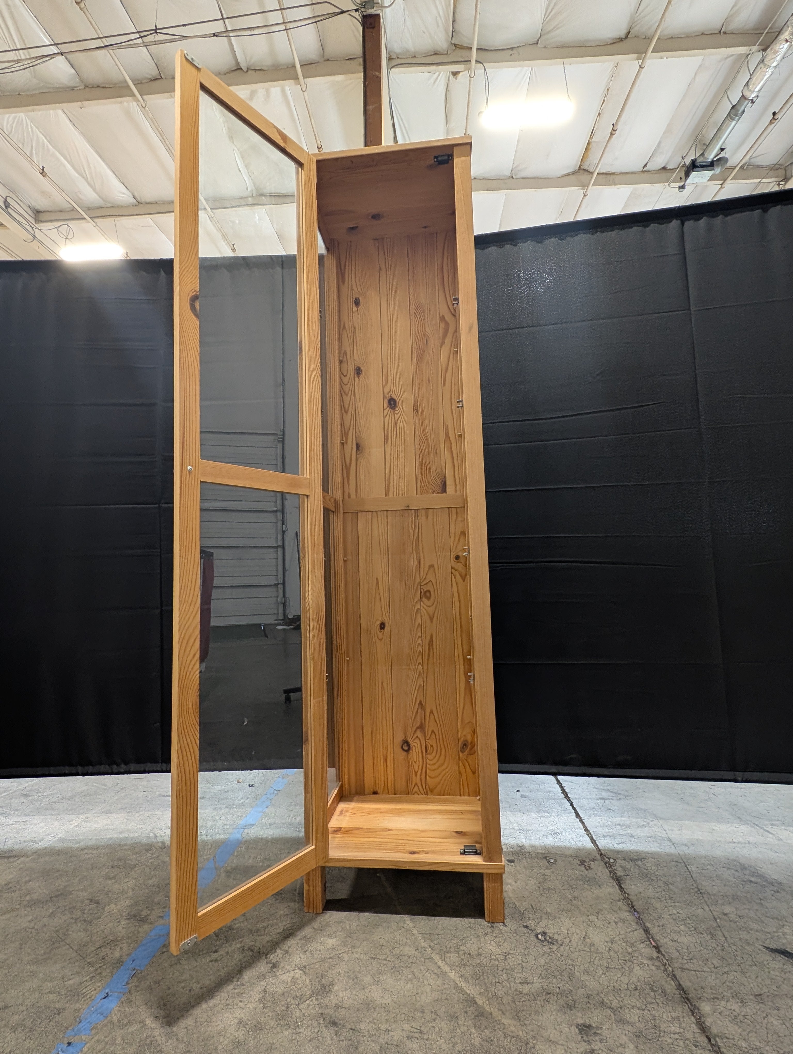 Slender Wood and Glass Display Case