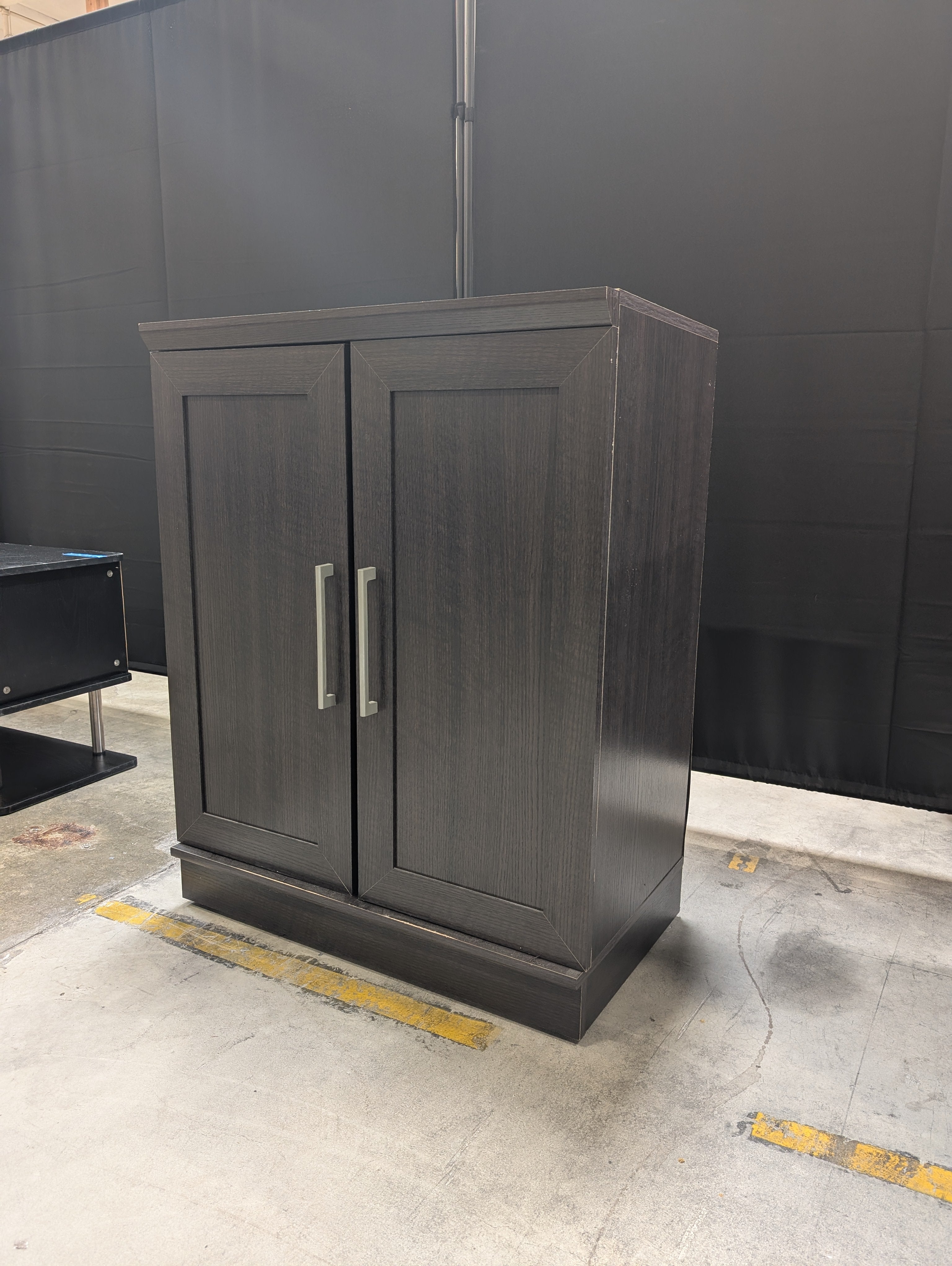 Dark Brown Wood Grain Storage Cabinet Ikea Used