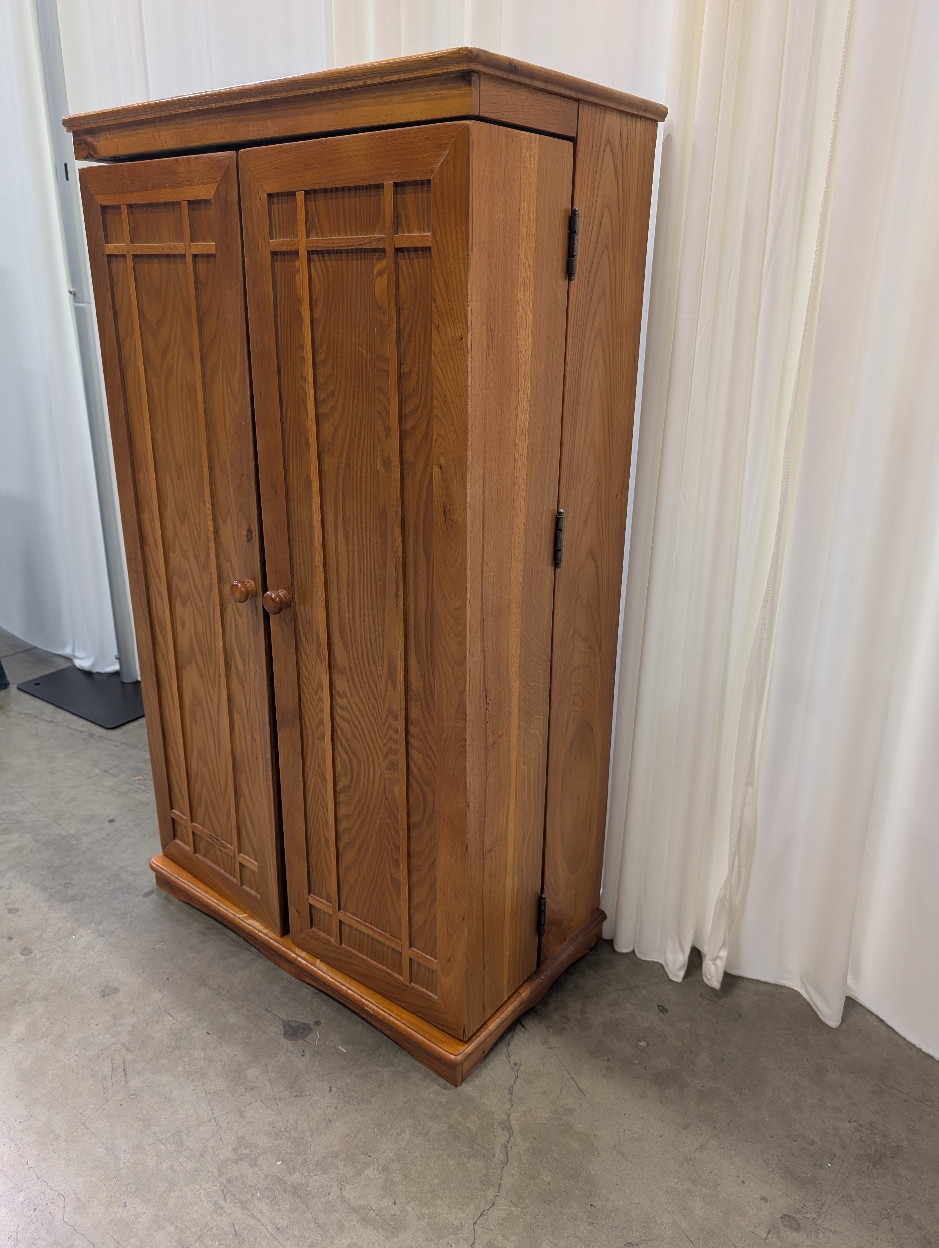Mission Style Two Door Media Cabinet in Oak