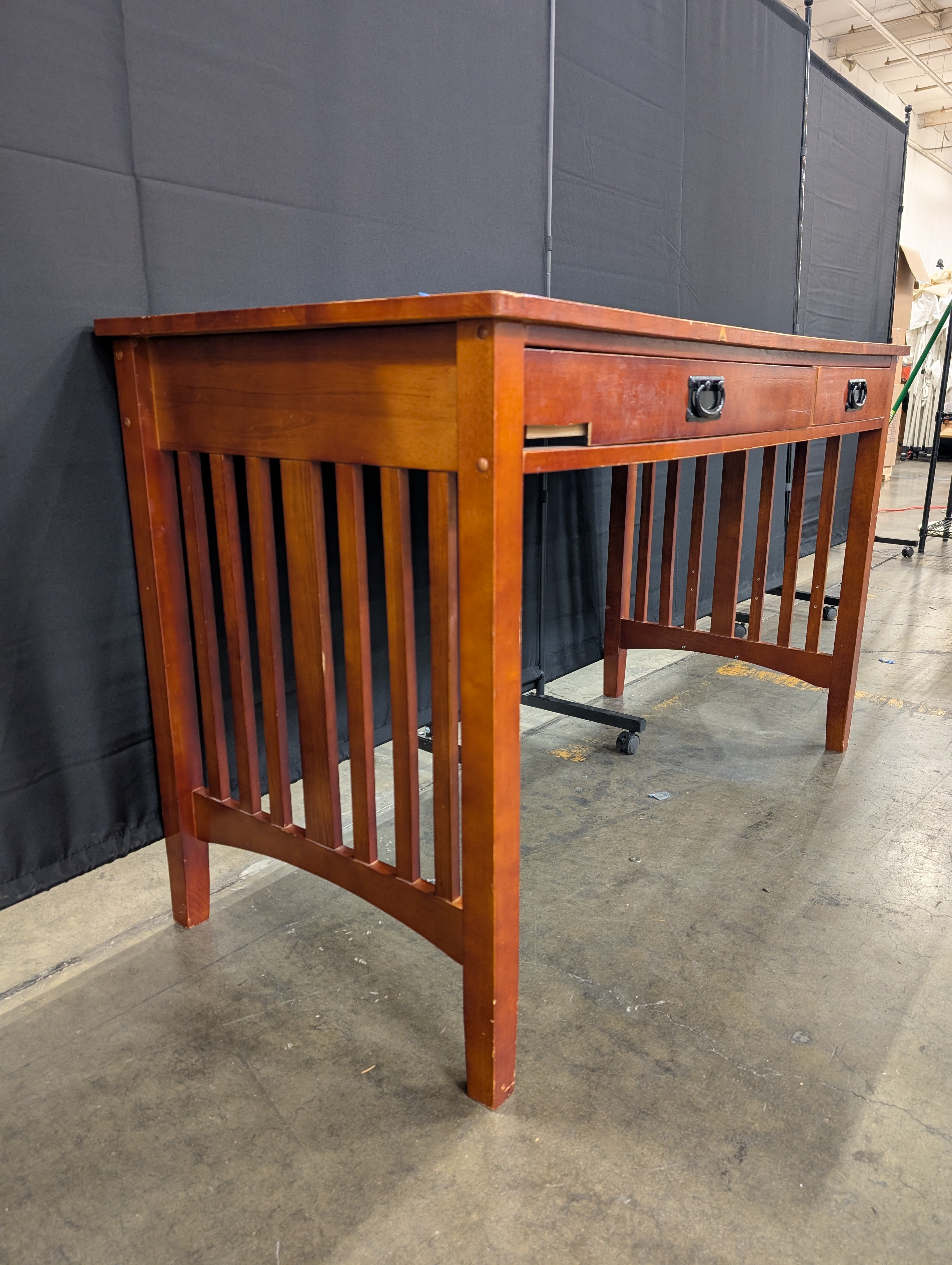 Mission Style Hardwood Writing Desk with Drawers