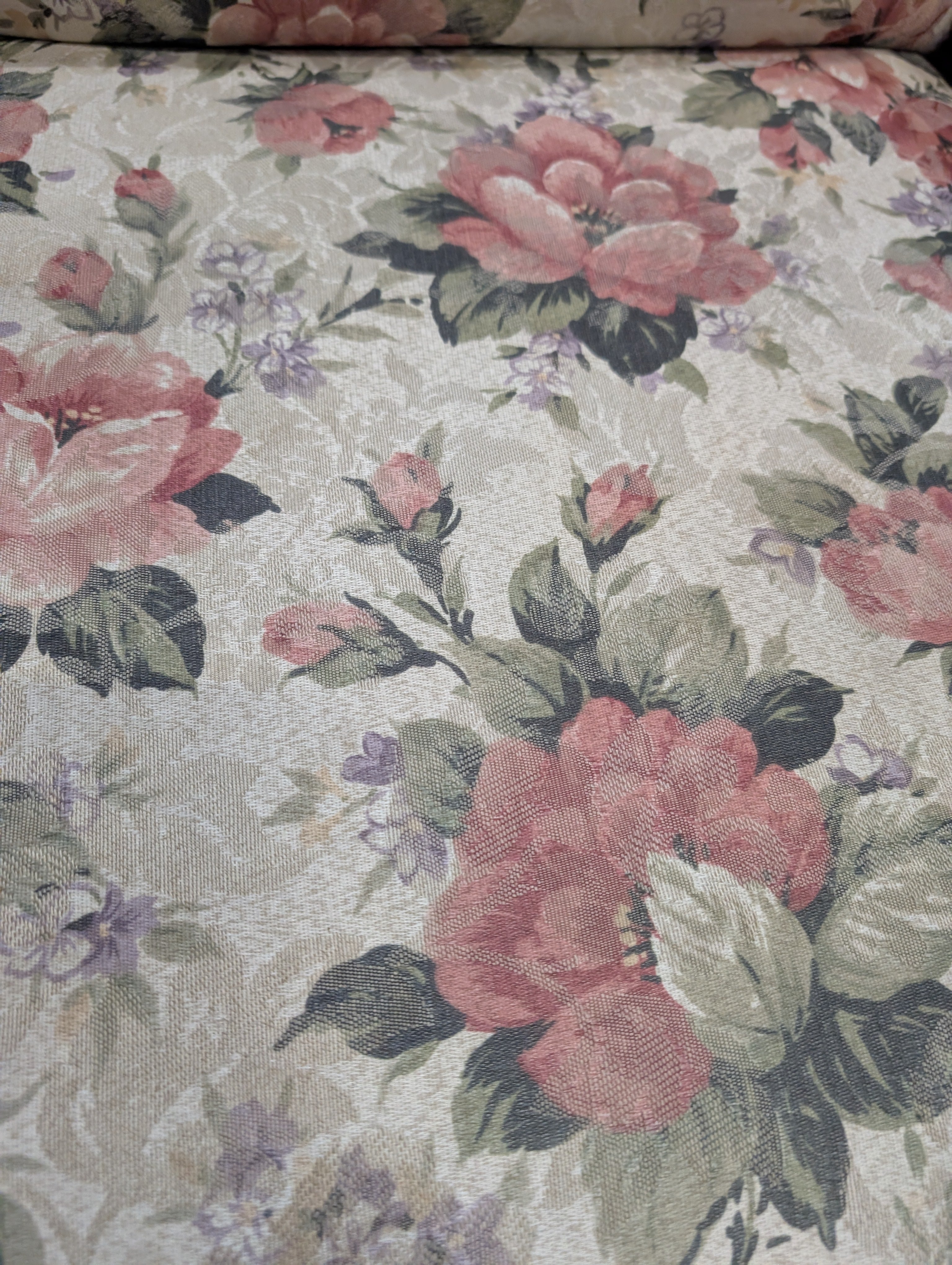 Traditional High-Back Floral Armchair