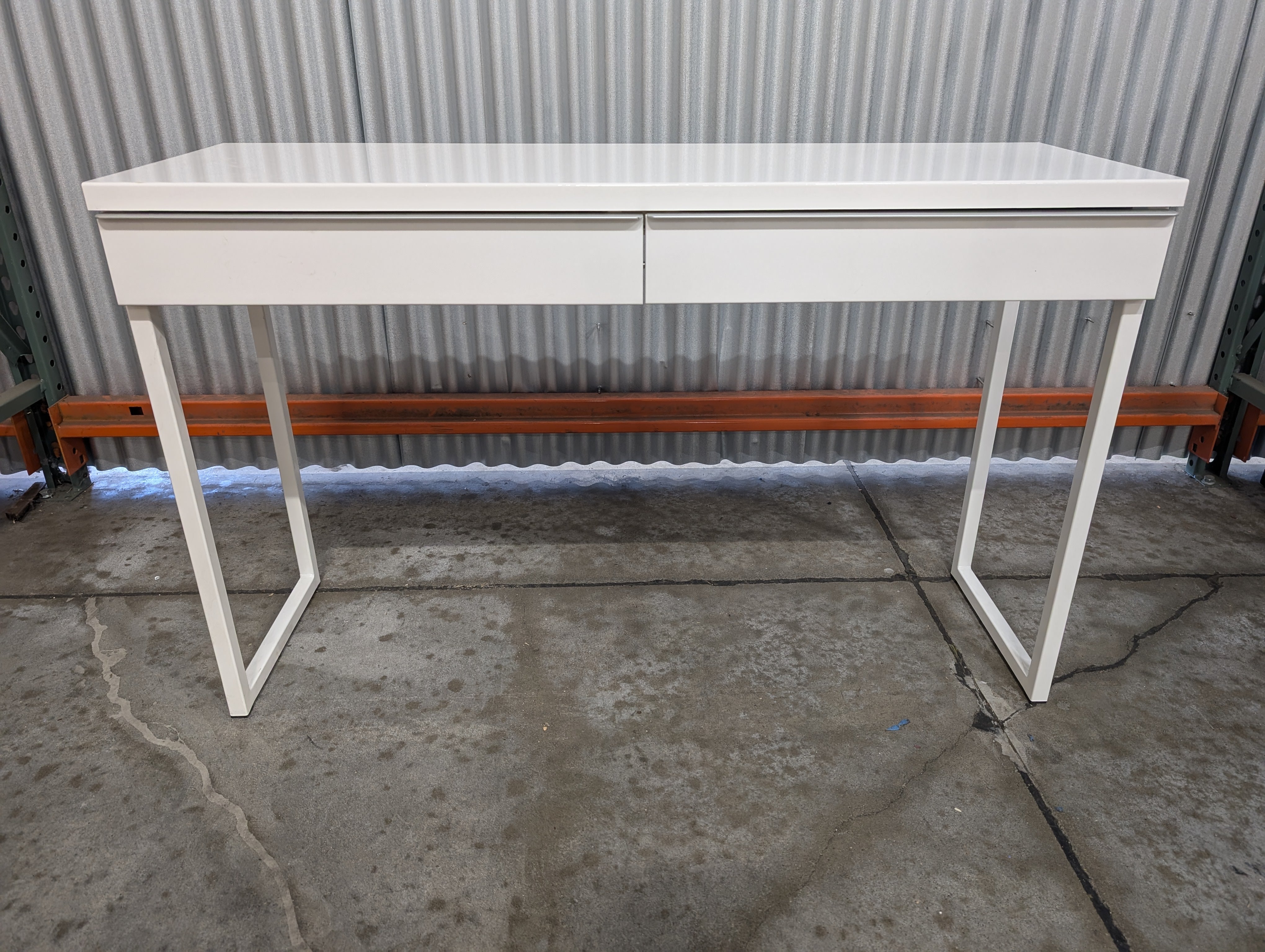 Contemporary White Console Table
