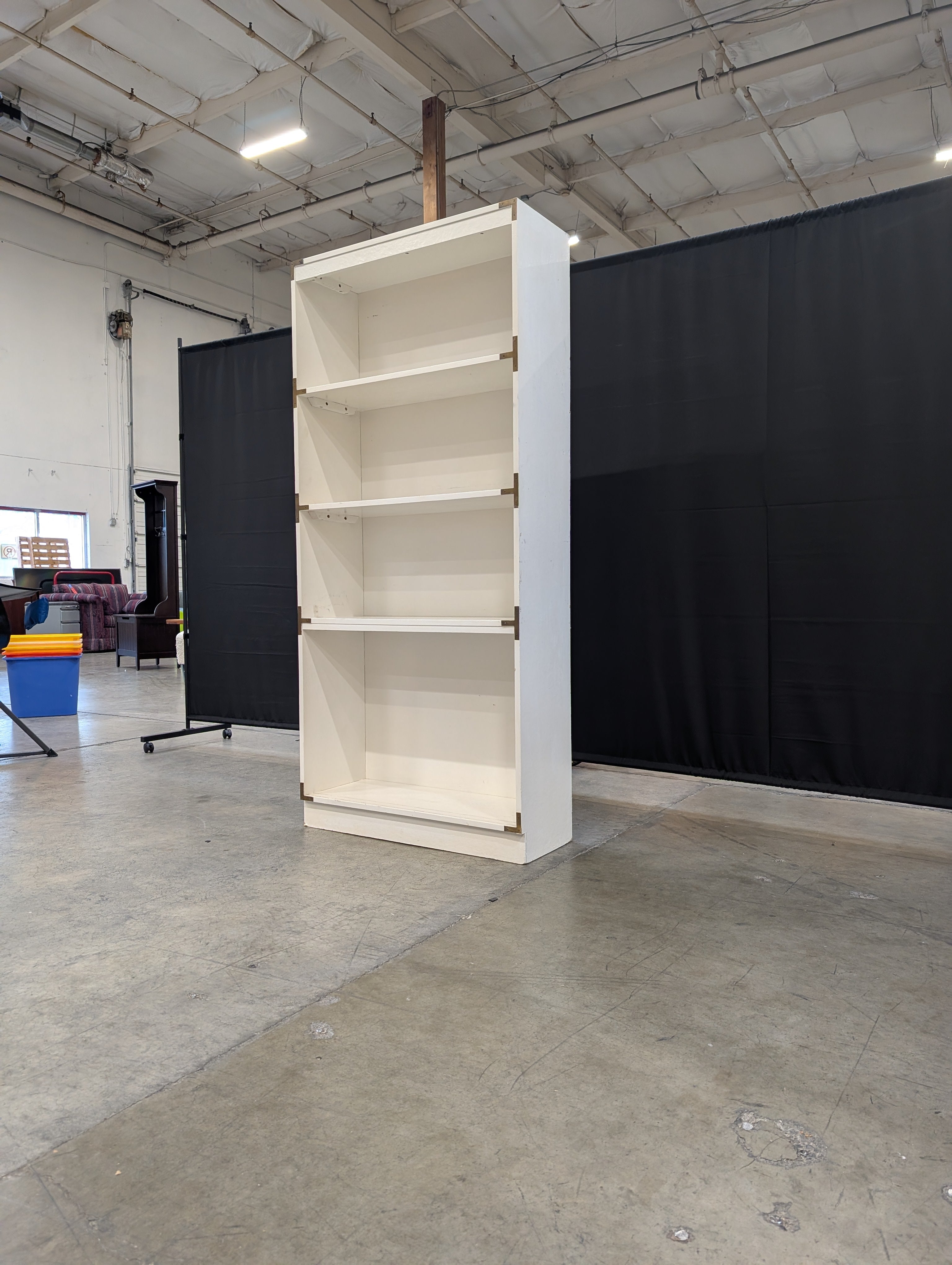 Used White Four-Shelf Bookcase