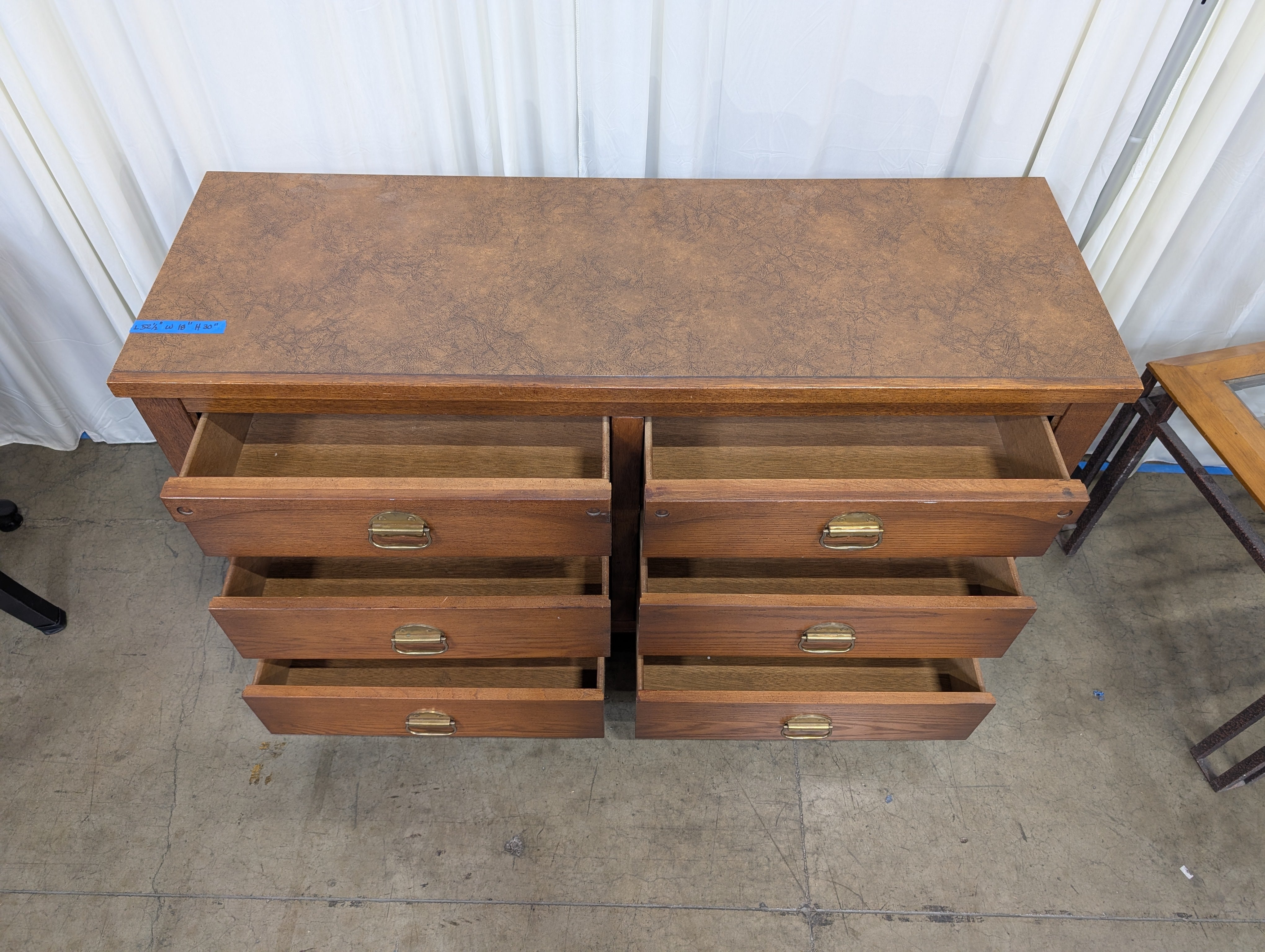 Windjammer Dark Wood Dresser with Brass Pulls