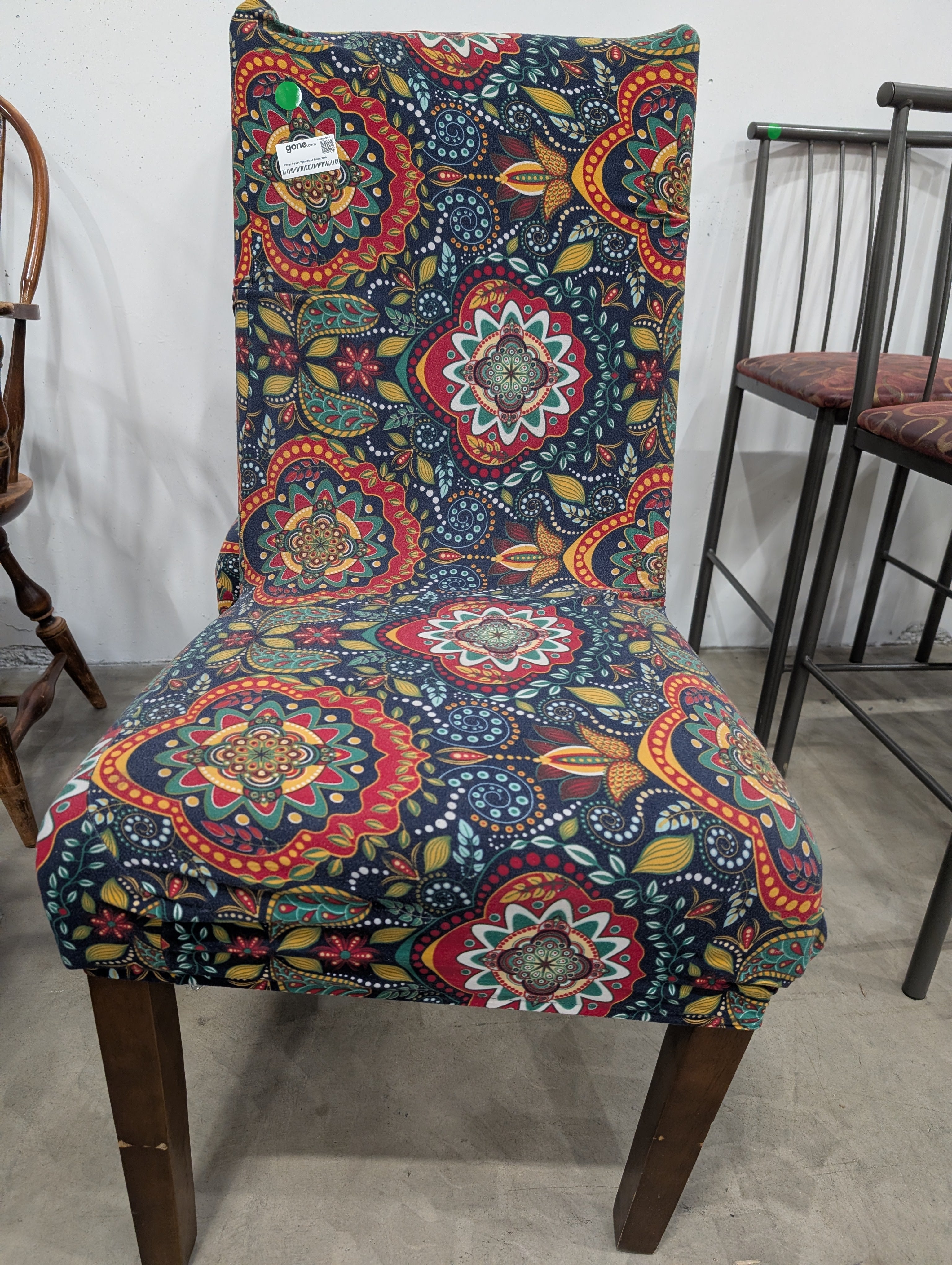 Vibrant Paisley Upholstered Accent Chair