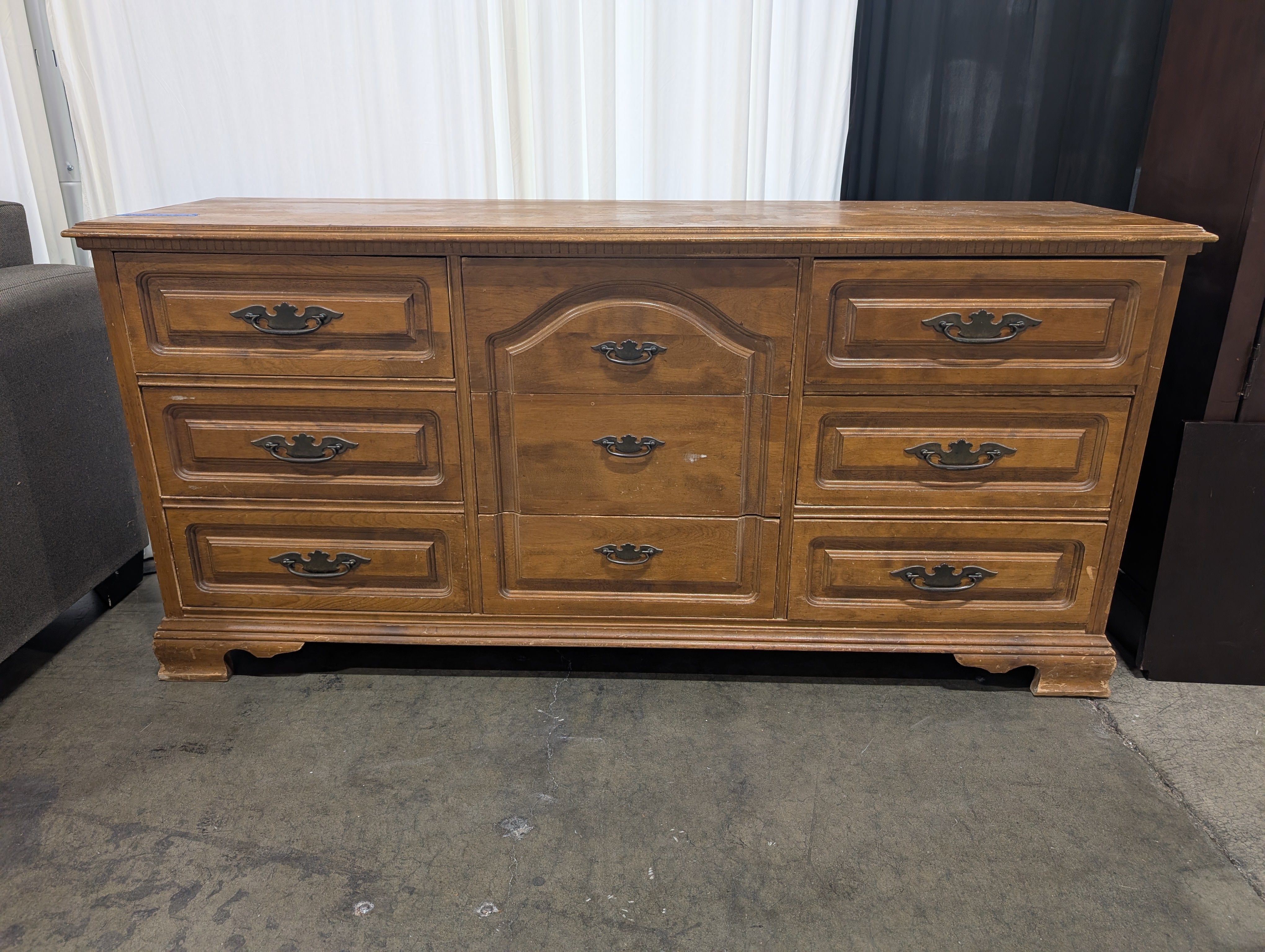 Winthrop Warm Tone Wood Dresser with Ornate Hardware