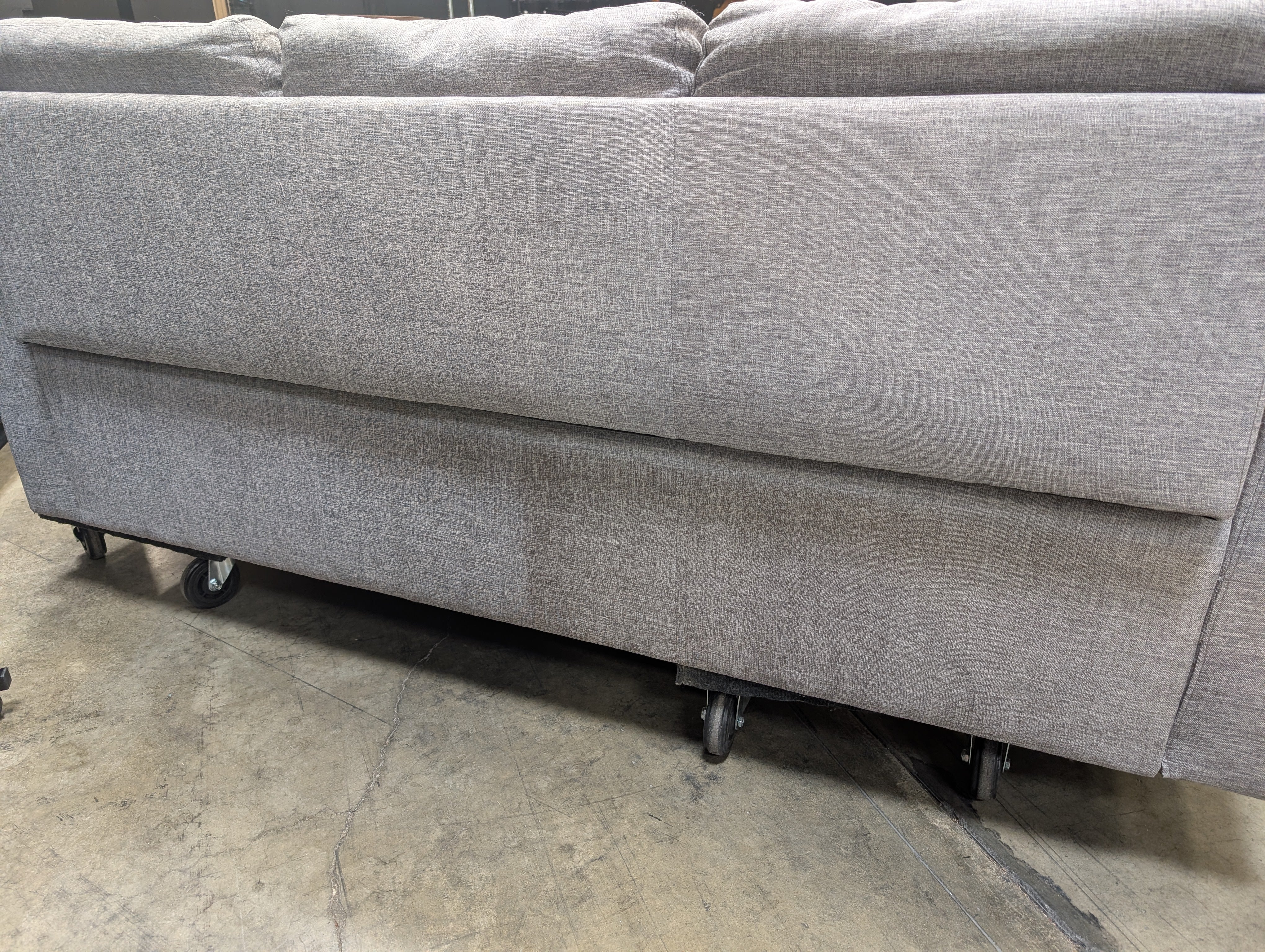 Contemporary Light Grey Fabric Three-Seater Sofa