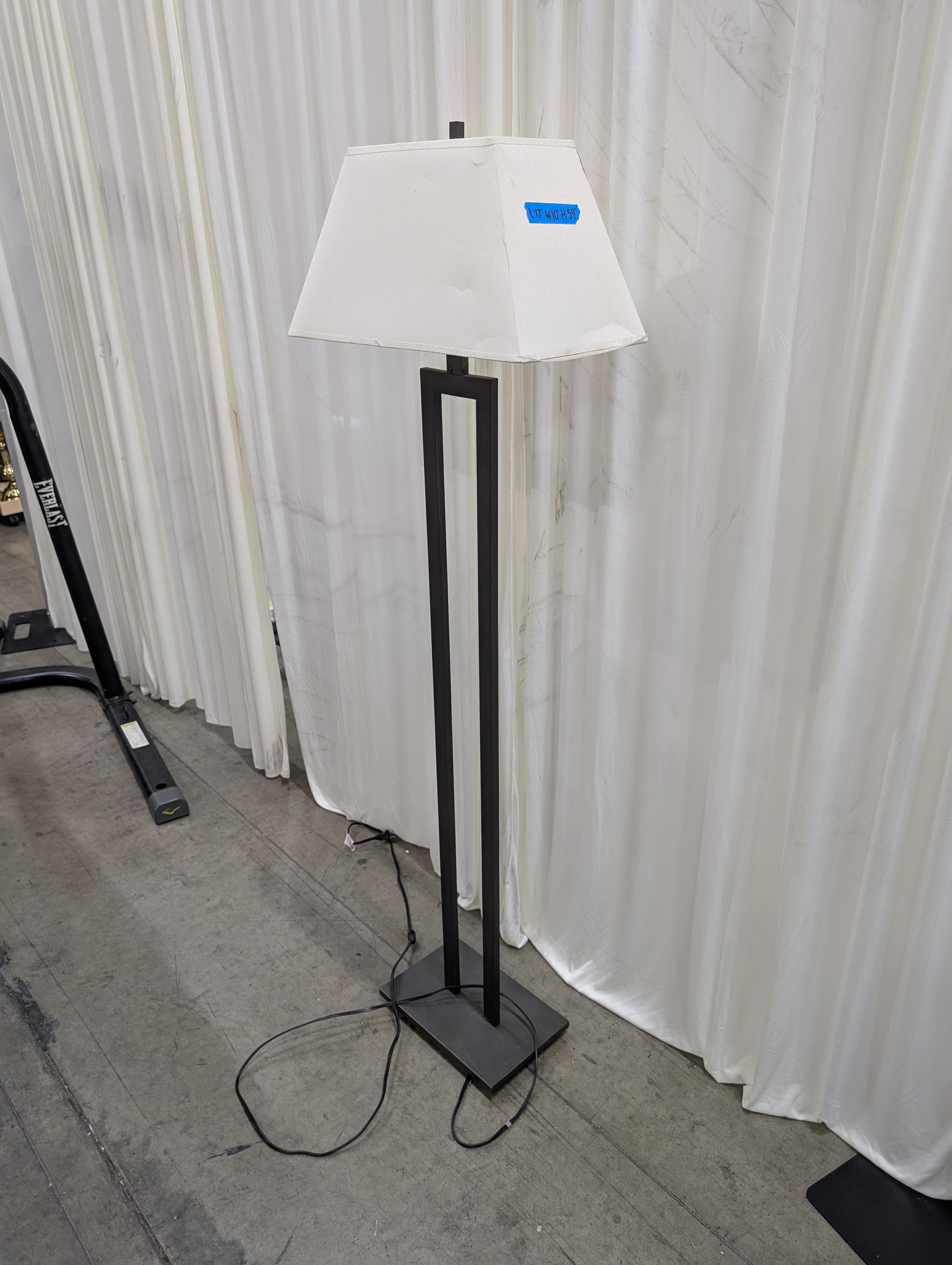 Minimalist Bronze Metal Floor Lamp with Fabric Shade