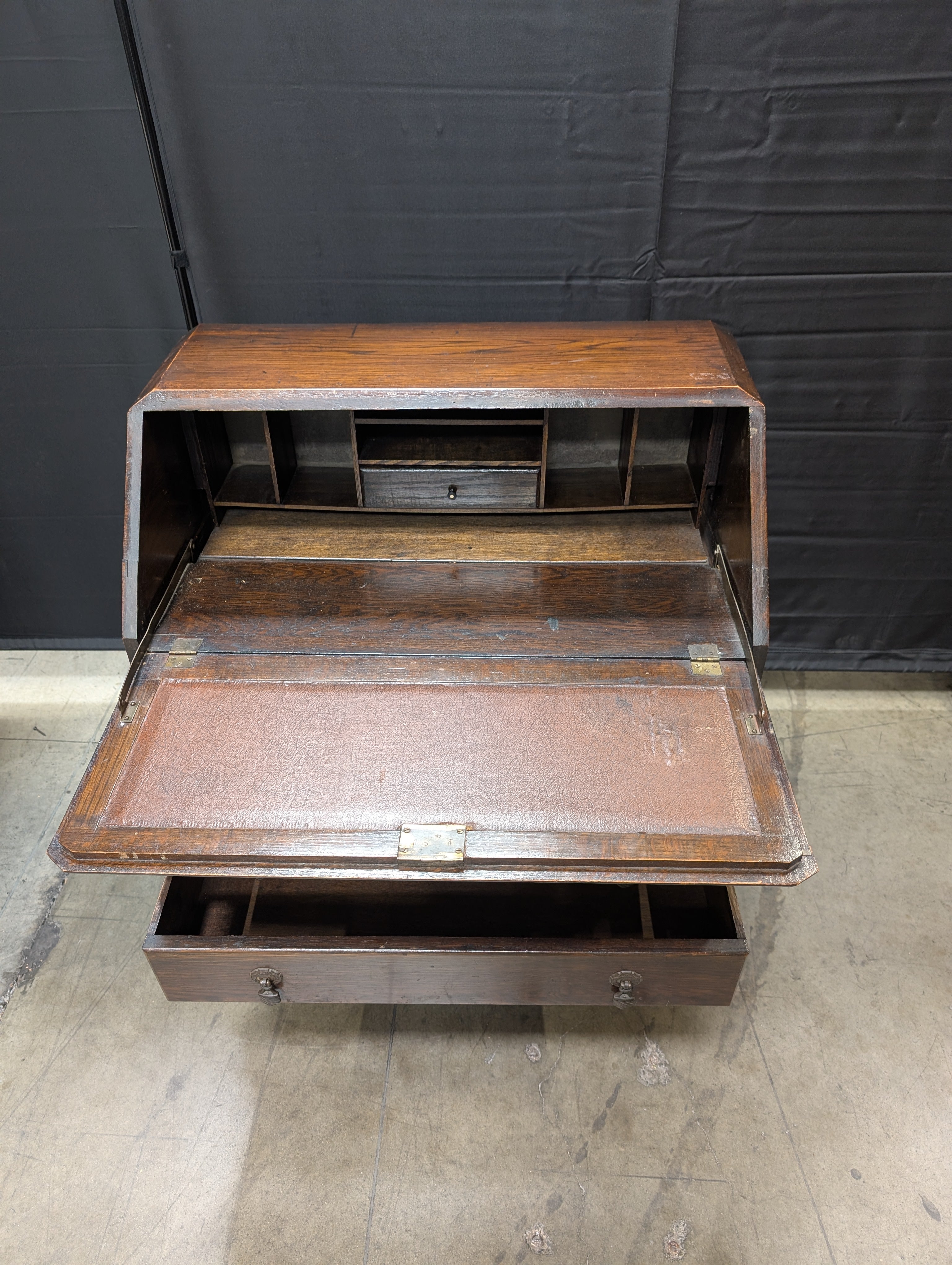 Traditional Style Hardwood Drop-Front Desk