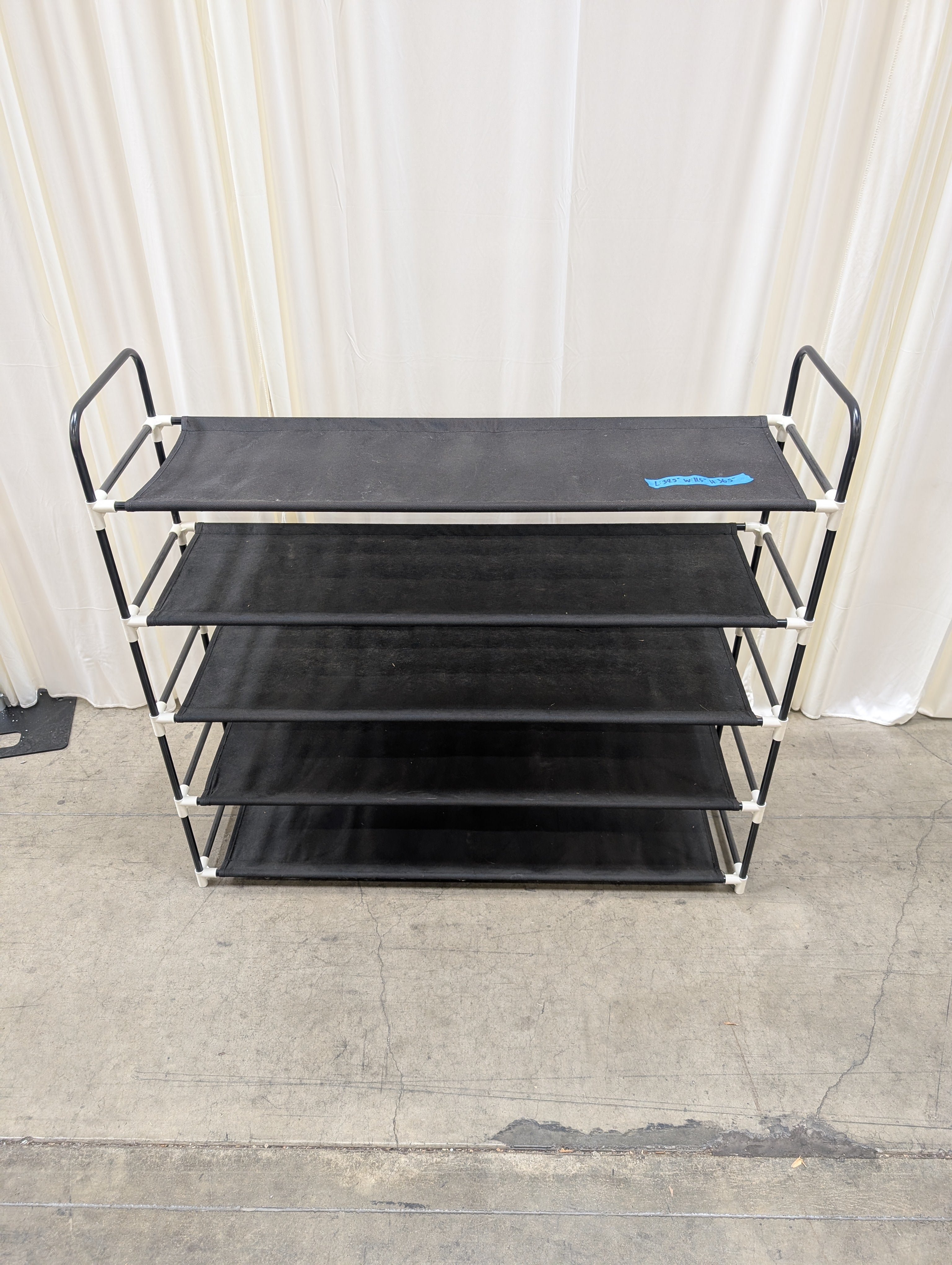 Five-Tier Fabric Shoe Rack in Black