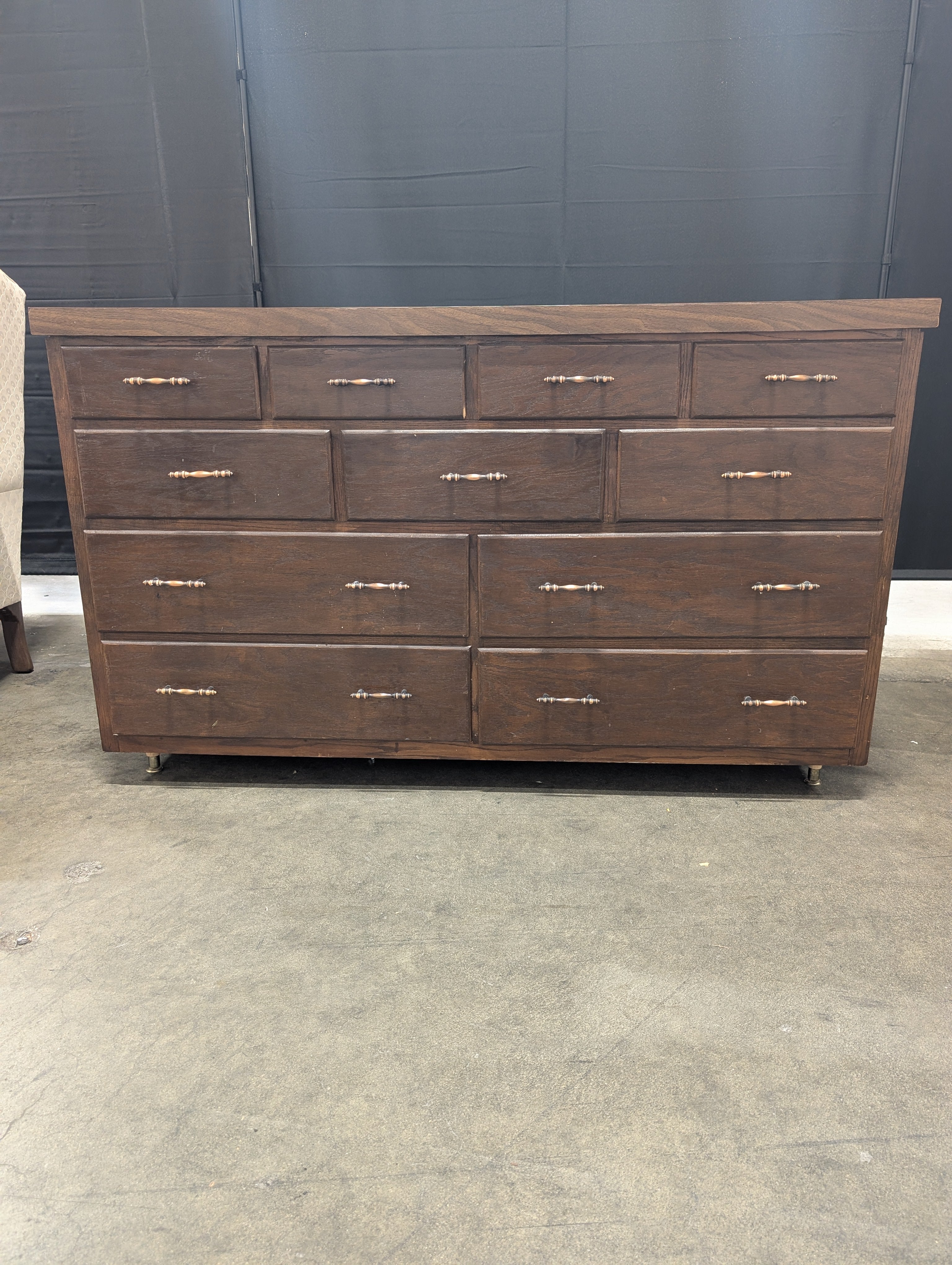 Dark Brown Wood Multi-Drawer Storage Dresser Chest