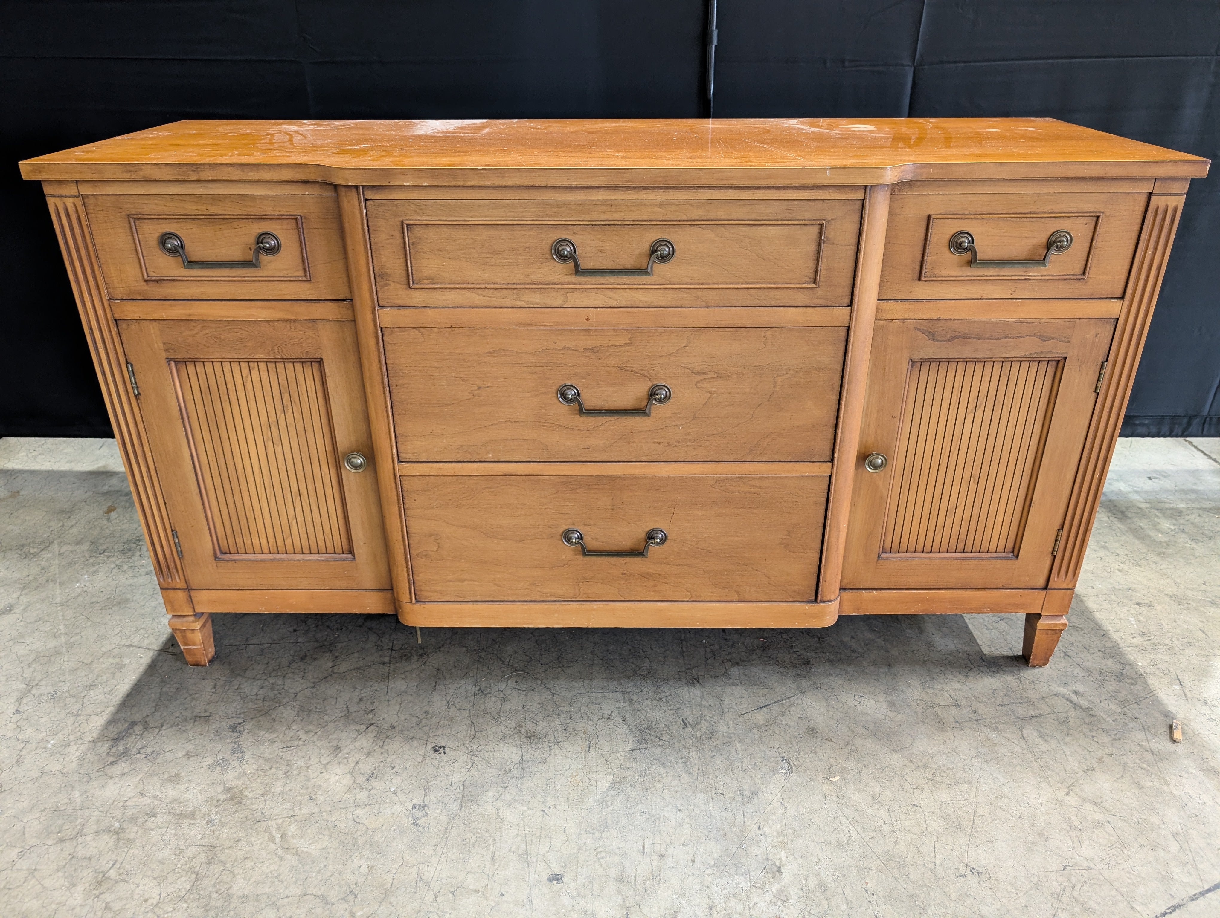 Traditional Wood Buffet Sideboard with Multiple Drawers