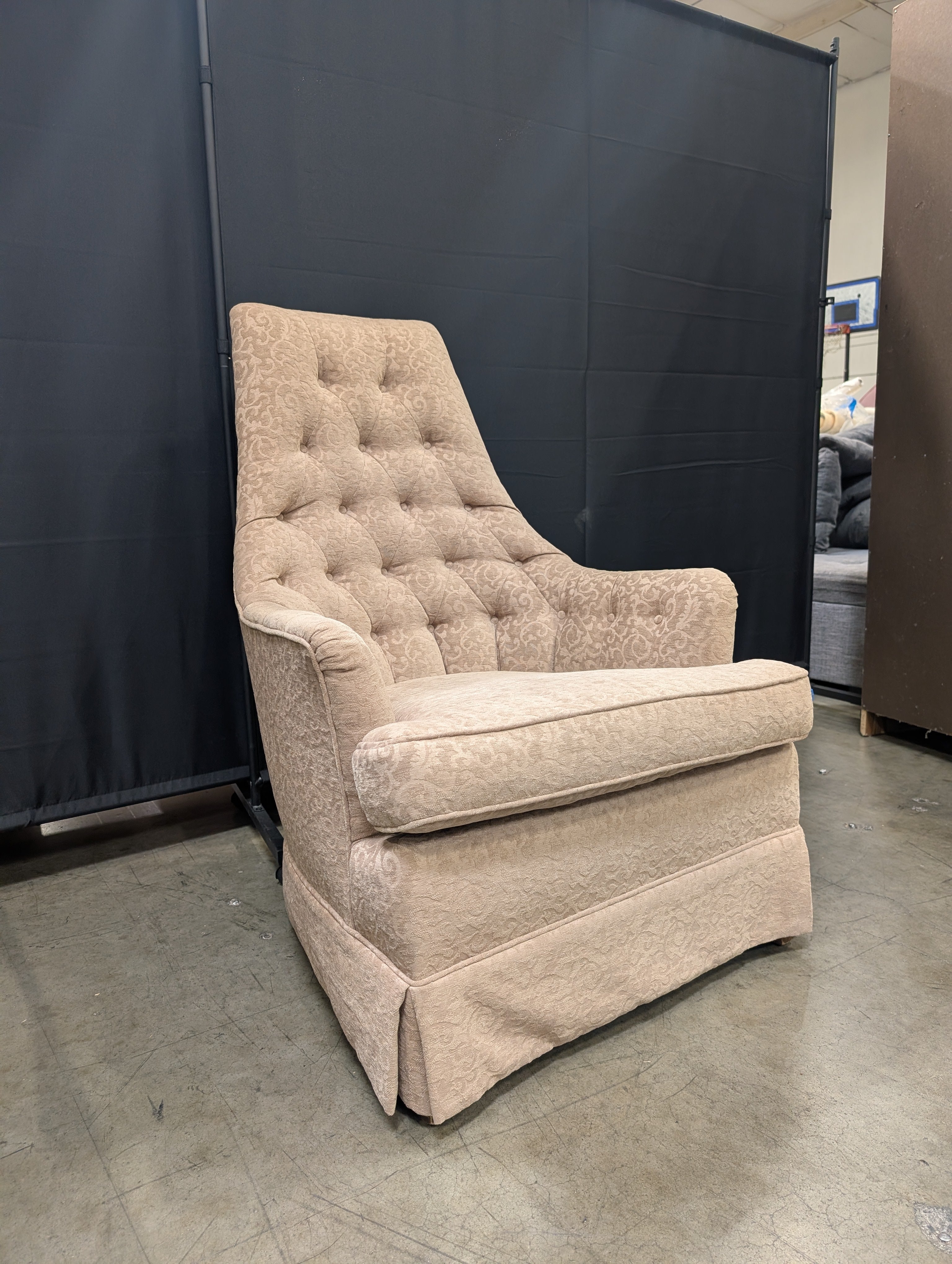 Tufted High-Back Upholstered Lounge Armchair