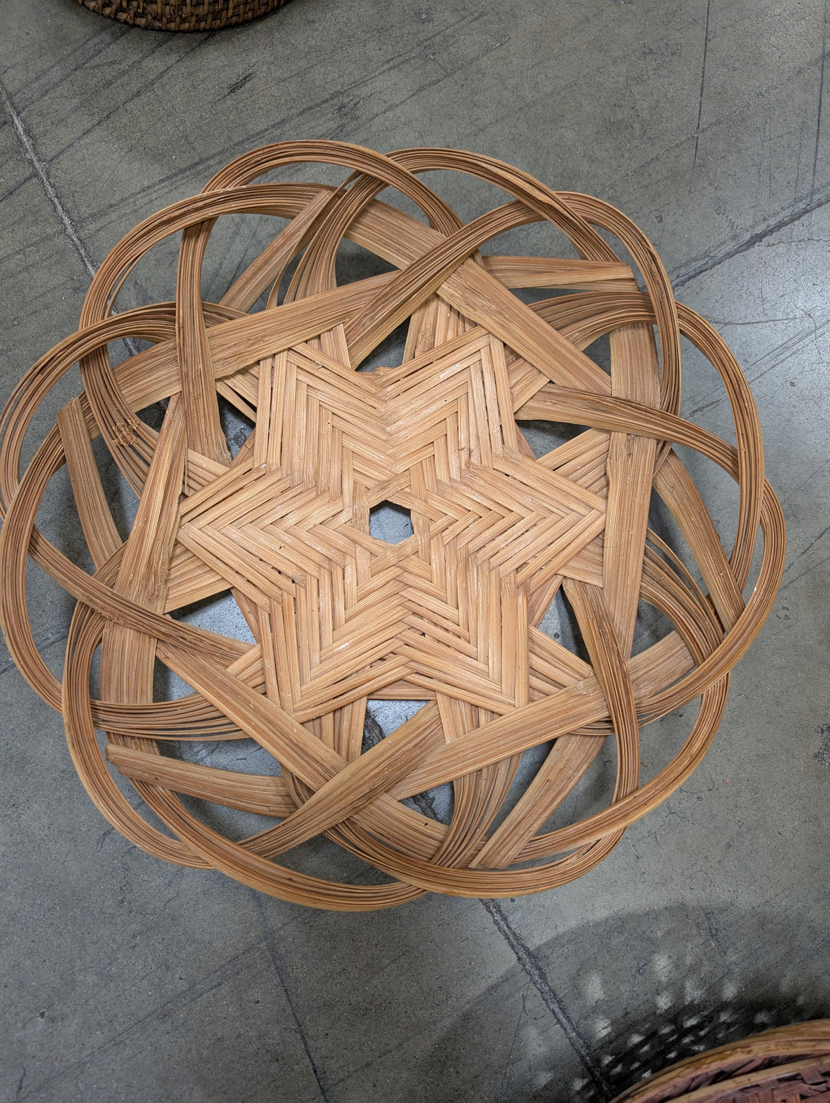 Handcrafted Natural Woven Wood Decorative Basket Tray