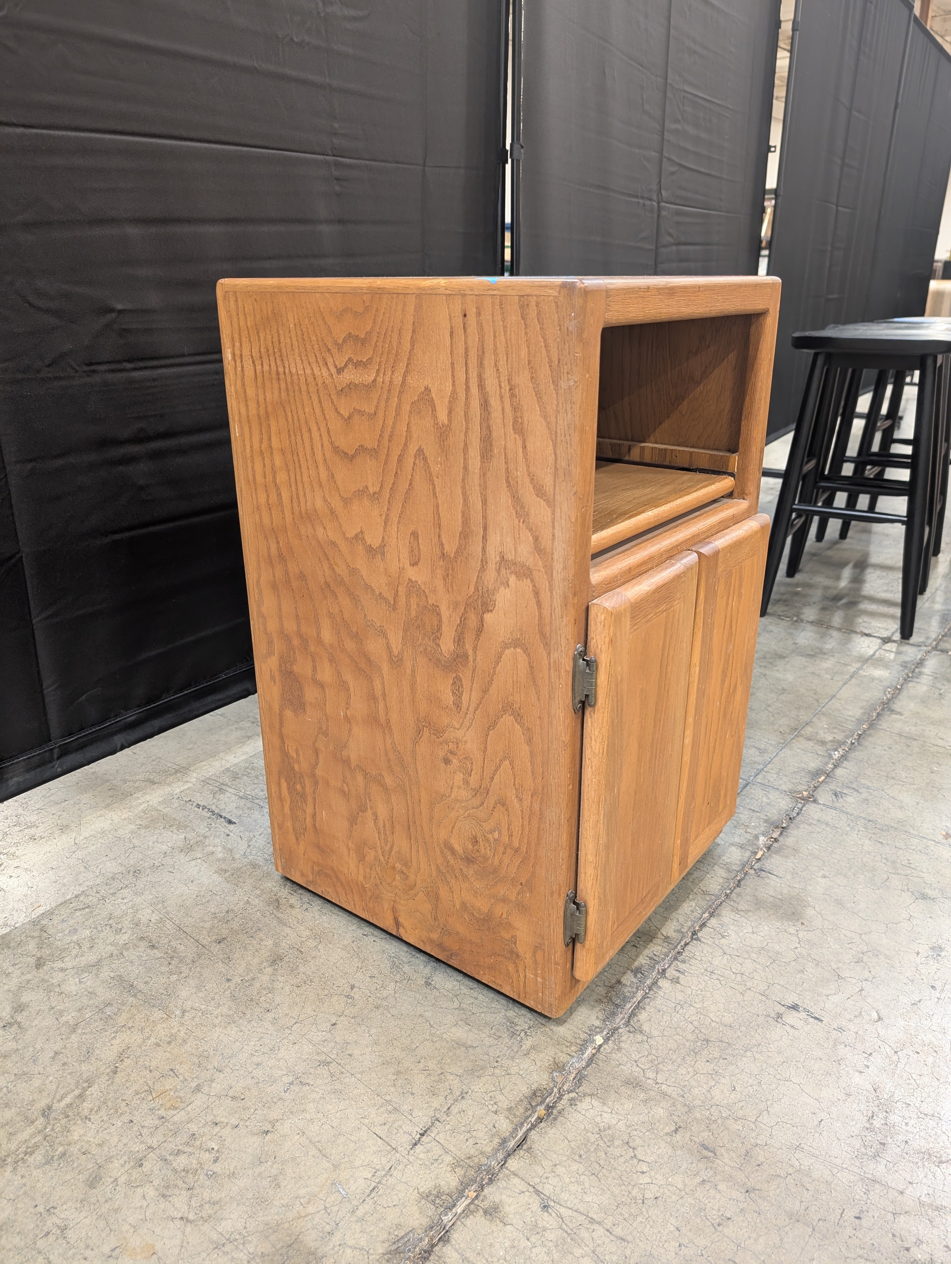 Light Oak Wood Single Drawer Nightstand