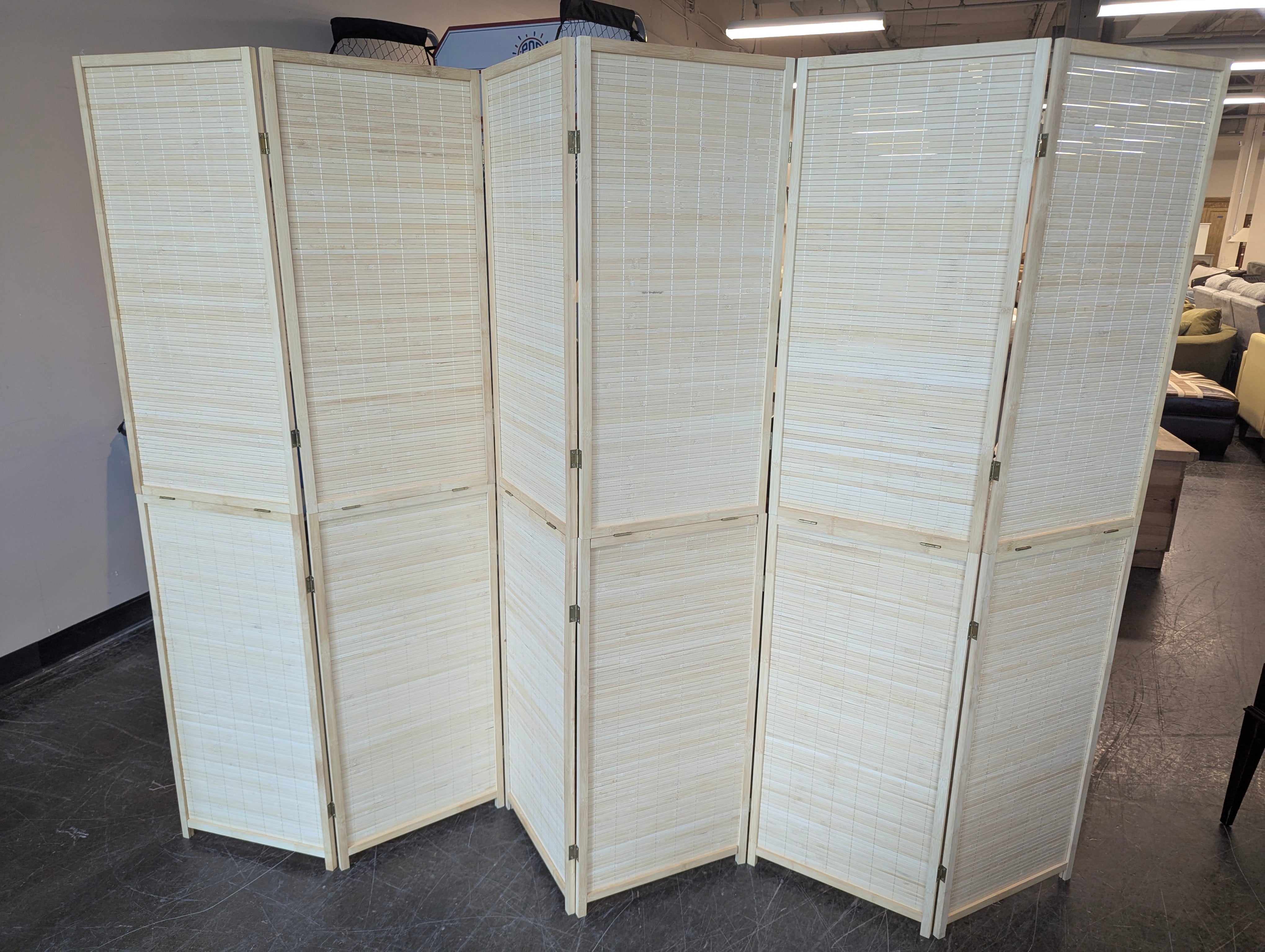 Folding Natural Bamboo Room Divider Screen