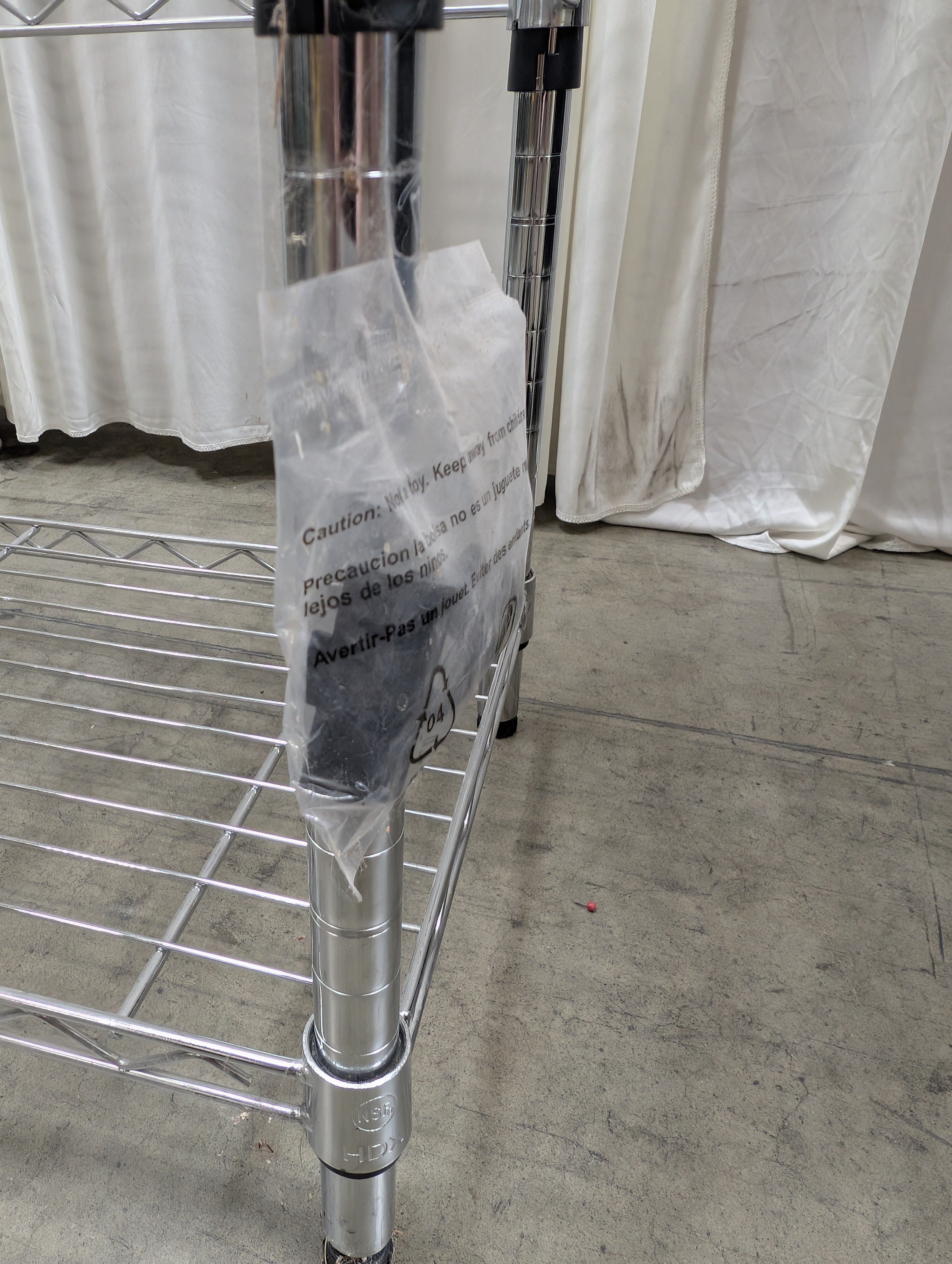 Five-Tier Steel Wire Shelving Unit in Chrome