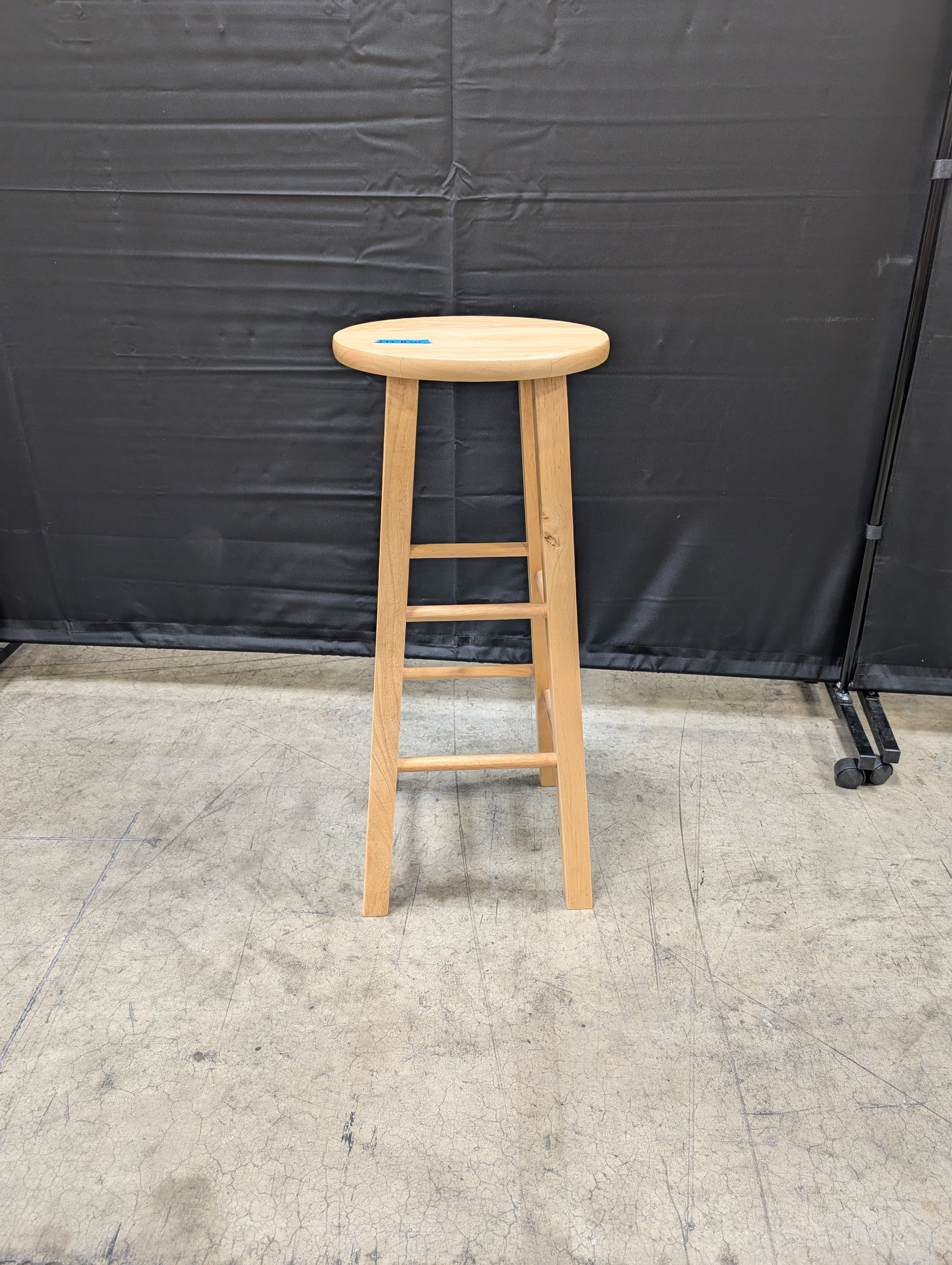 Natural Light Wood Round Top Bar Stool