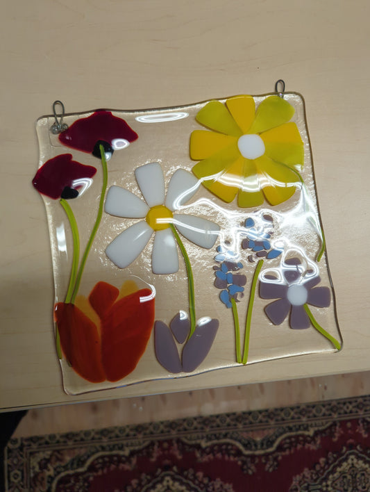 Glass flower decor