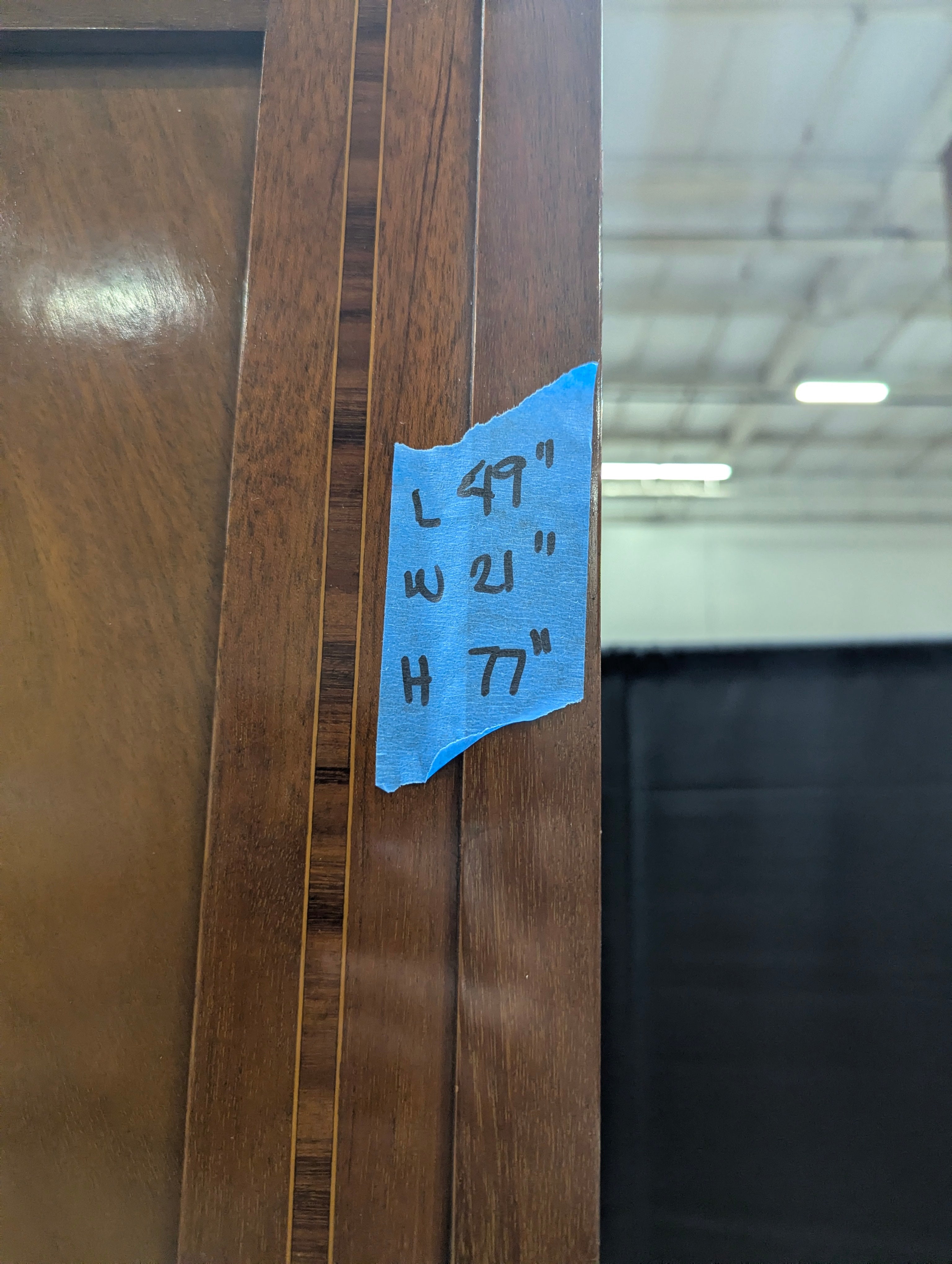 Vintage Three-Door Mirrored Wardrobe with Inlay Details