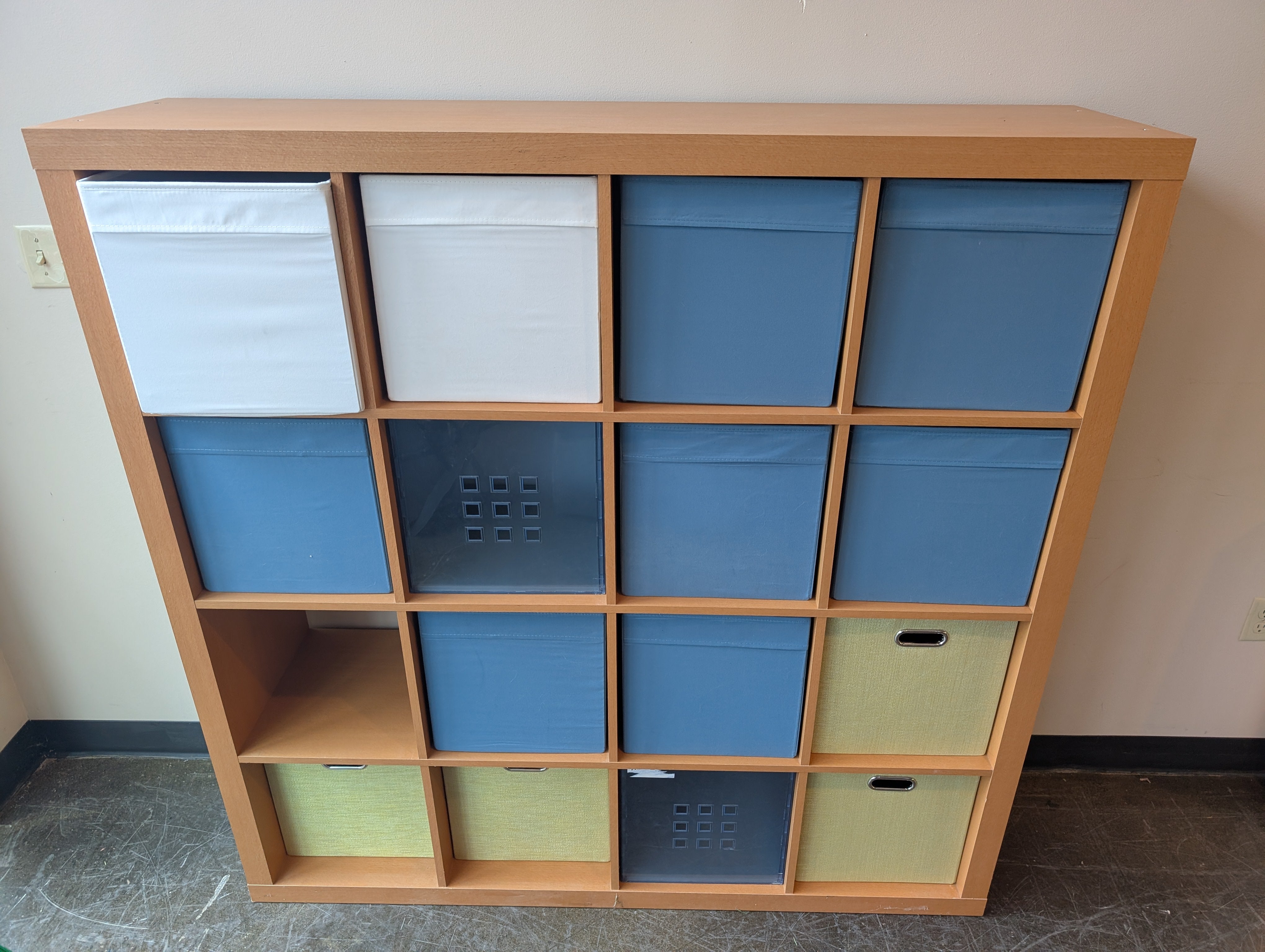 Versatile Wooden Cube Shelving Unit