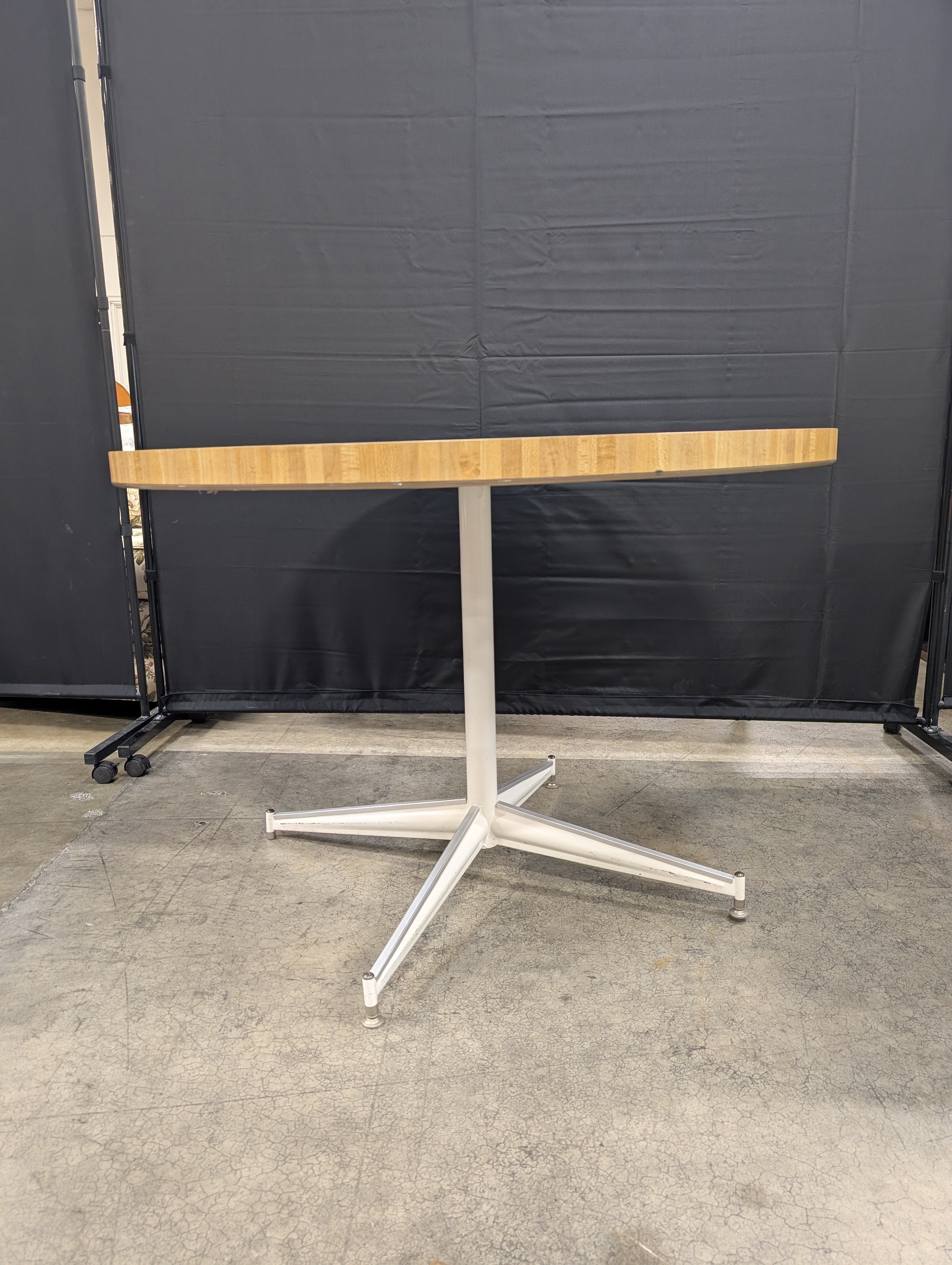 Contemporary Round Wood Top Pedestal Dining Table