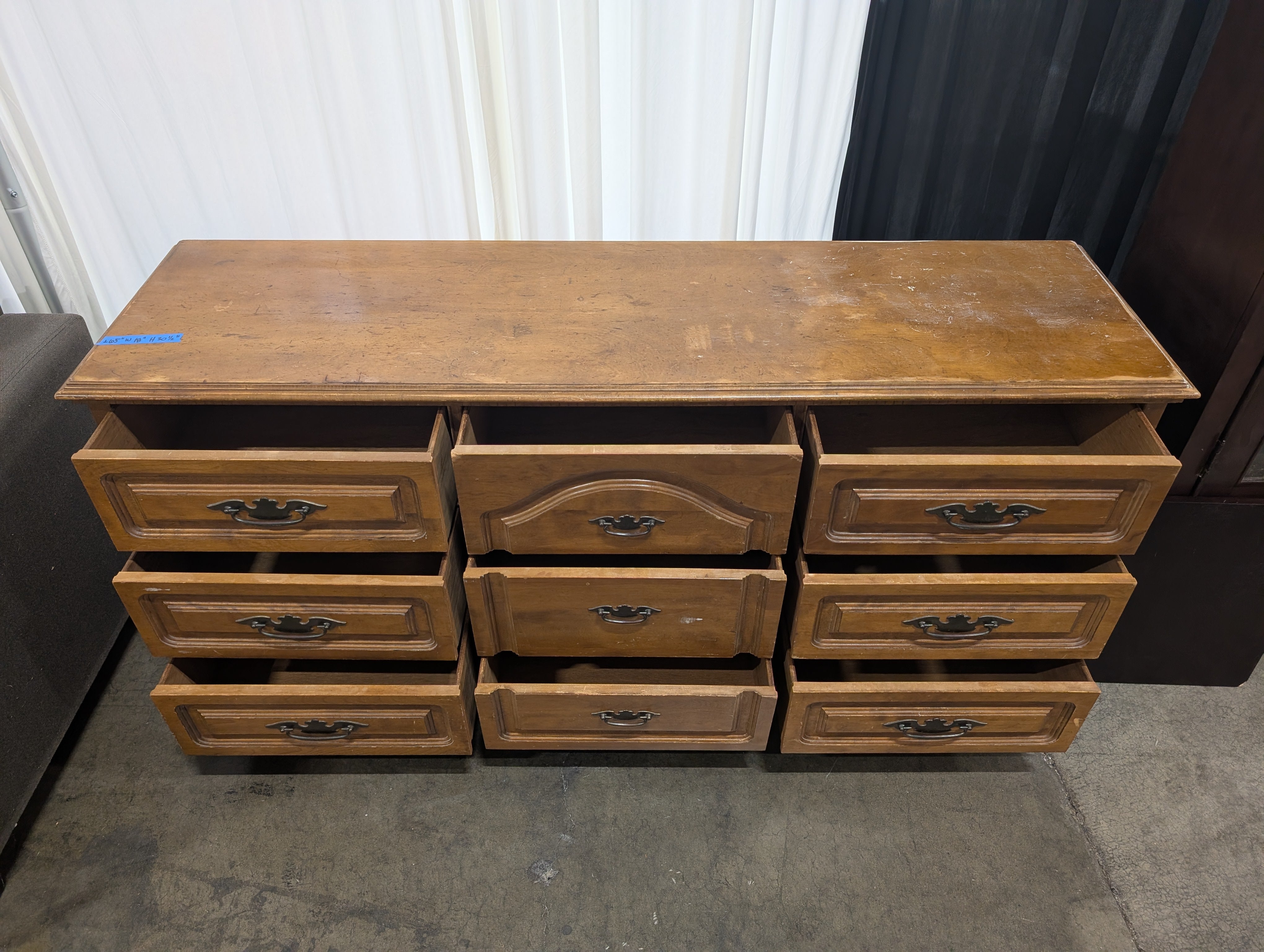 Winthrop Warm Tone Wood Dresser with Ornate Hardware